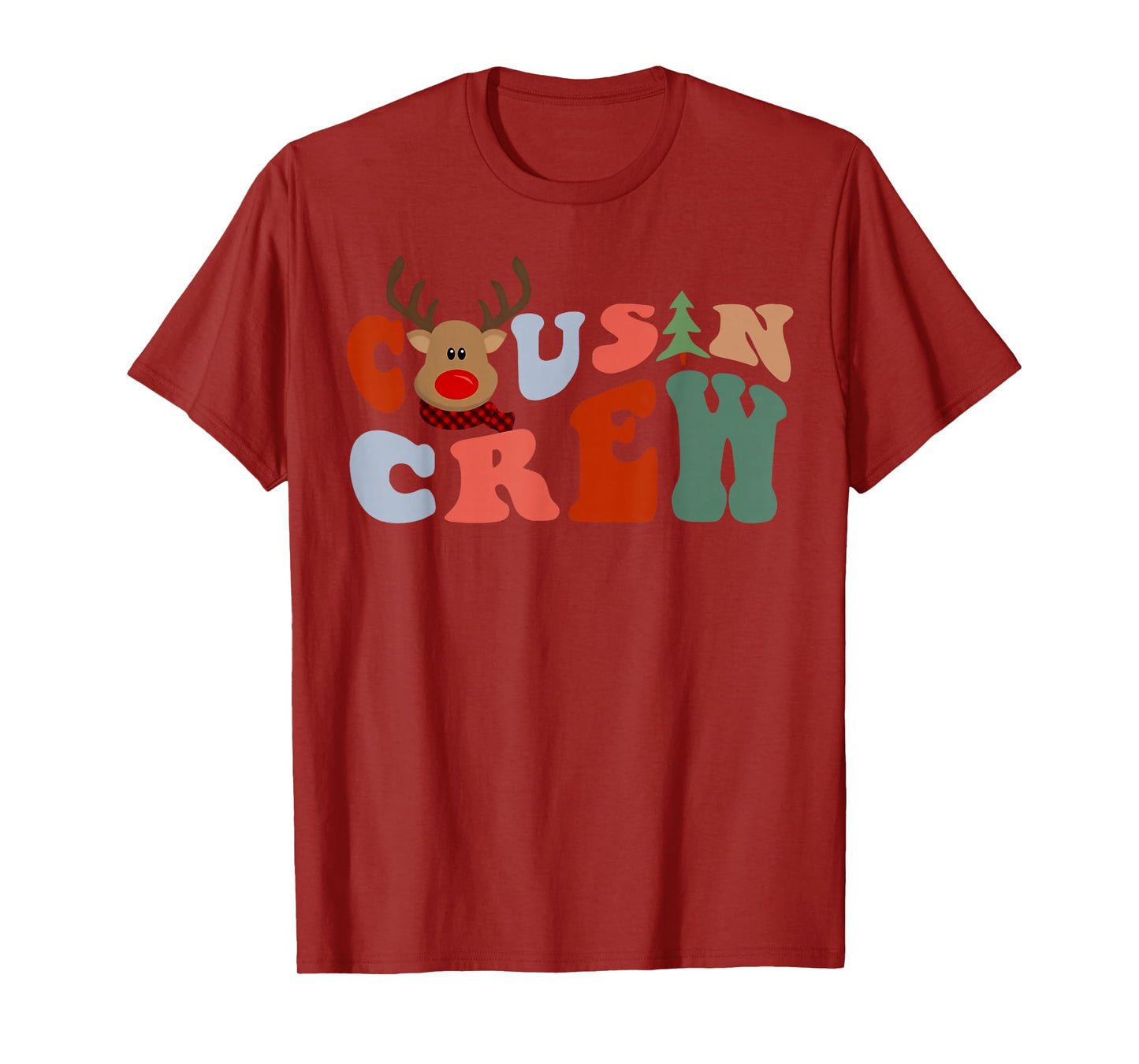 Cousin Crew Reindeer Rudolph Pajamas Holiday Merry Christmas T-Shirt