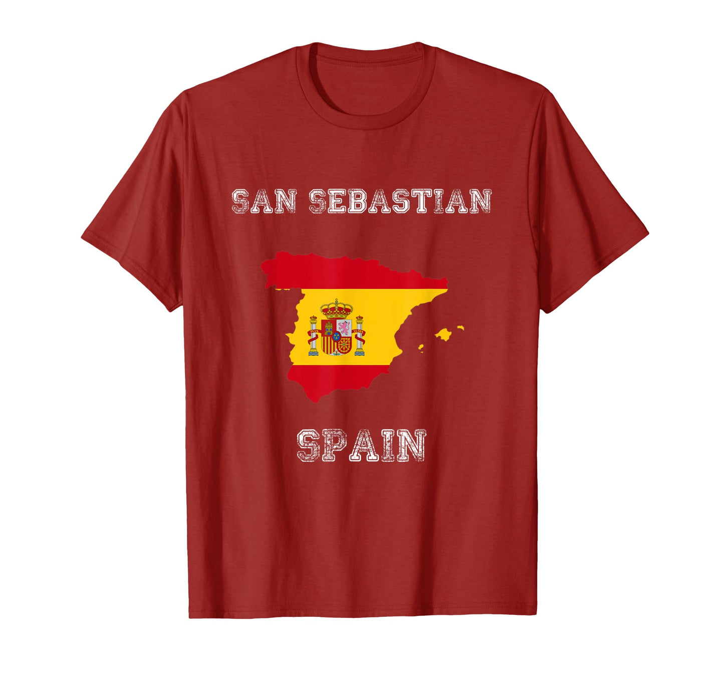 Retro San Sebastian Spain Distressed Spain Flag T-Shirt