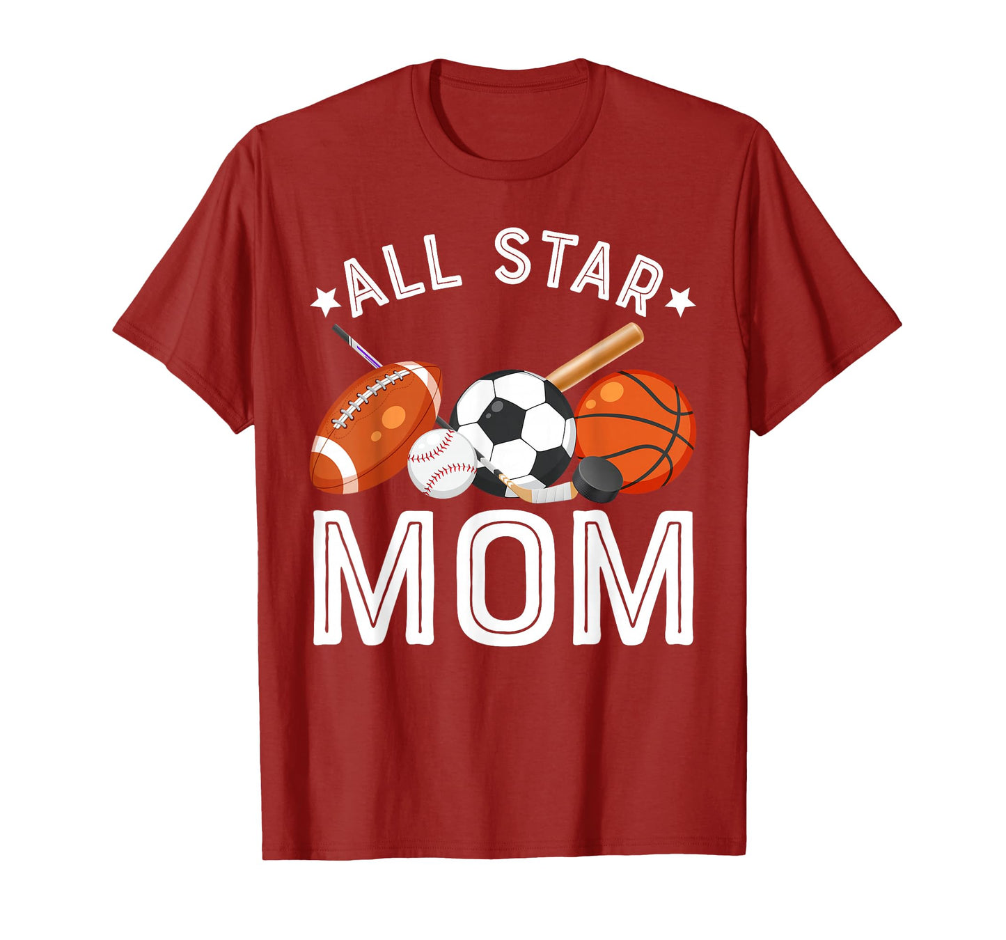 All Star Mom Of The Birthday Boy Basketball Soccer Sport T-Shirt