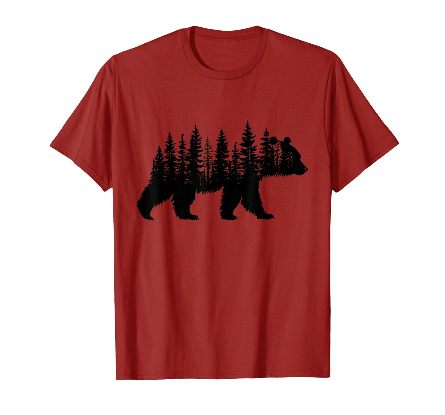 Forest Trees Wildlife Animal Retro Outdoor Nature bear Lover T-Shirt