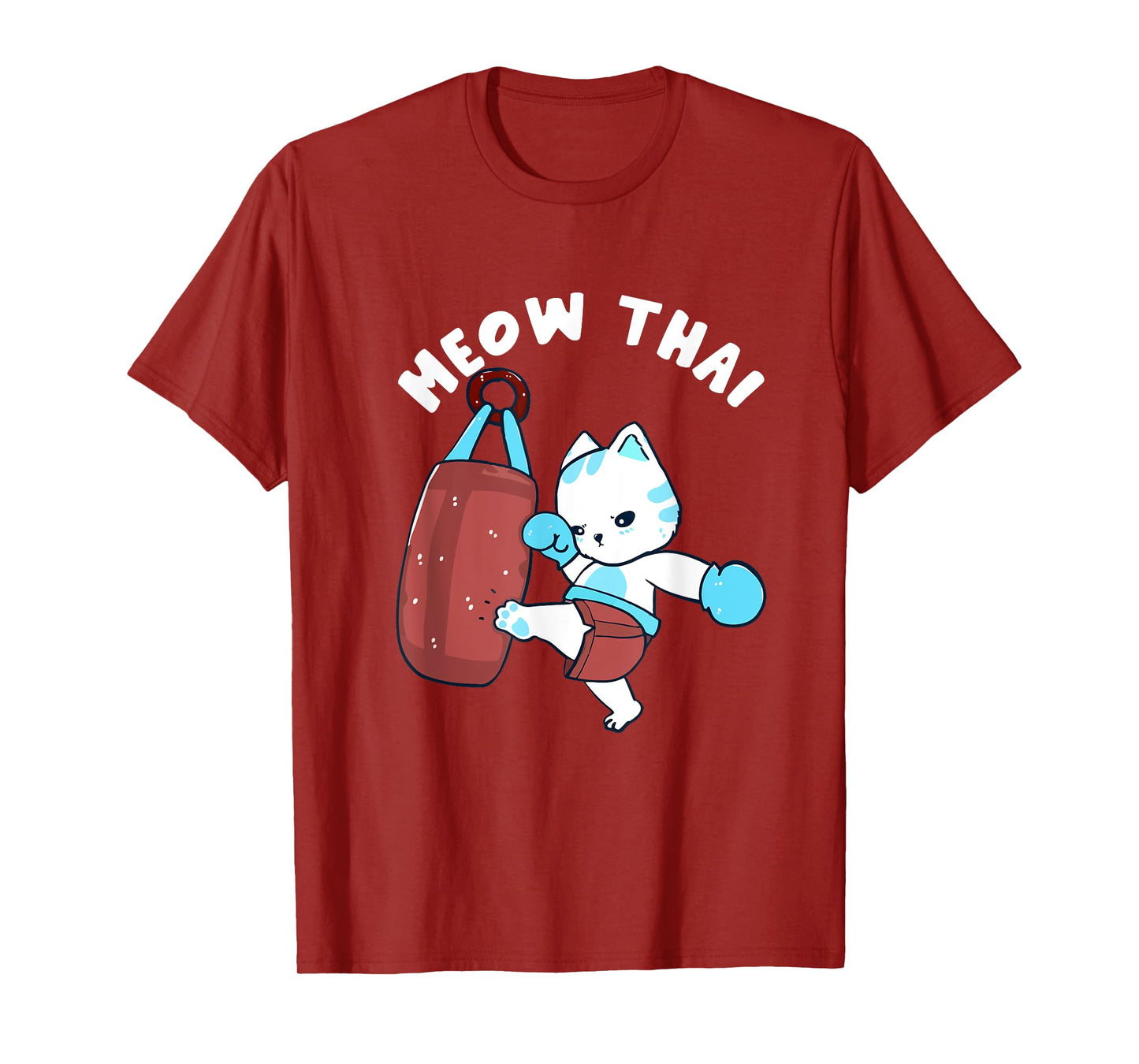 Muay Thai Cat Meow Thai Punching Bag Fighting Sport T-Shirt for Men Women Girls Kids
