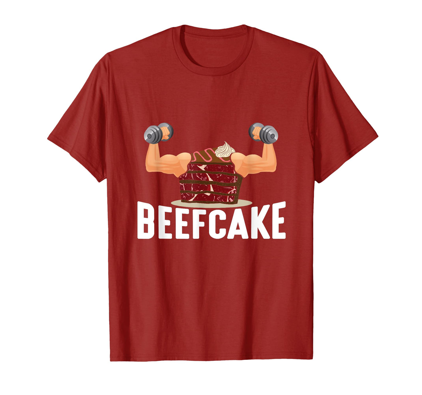 Beefcake Muscle Cake Weight Lifter Bodybuilder Word Game T-Shirt