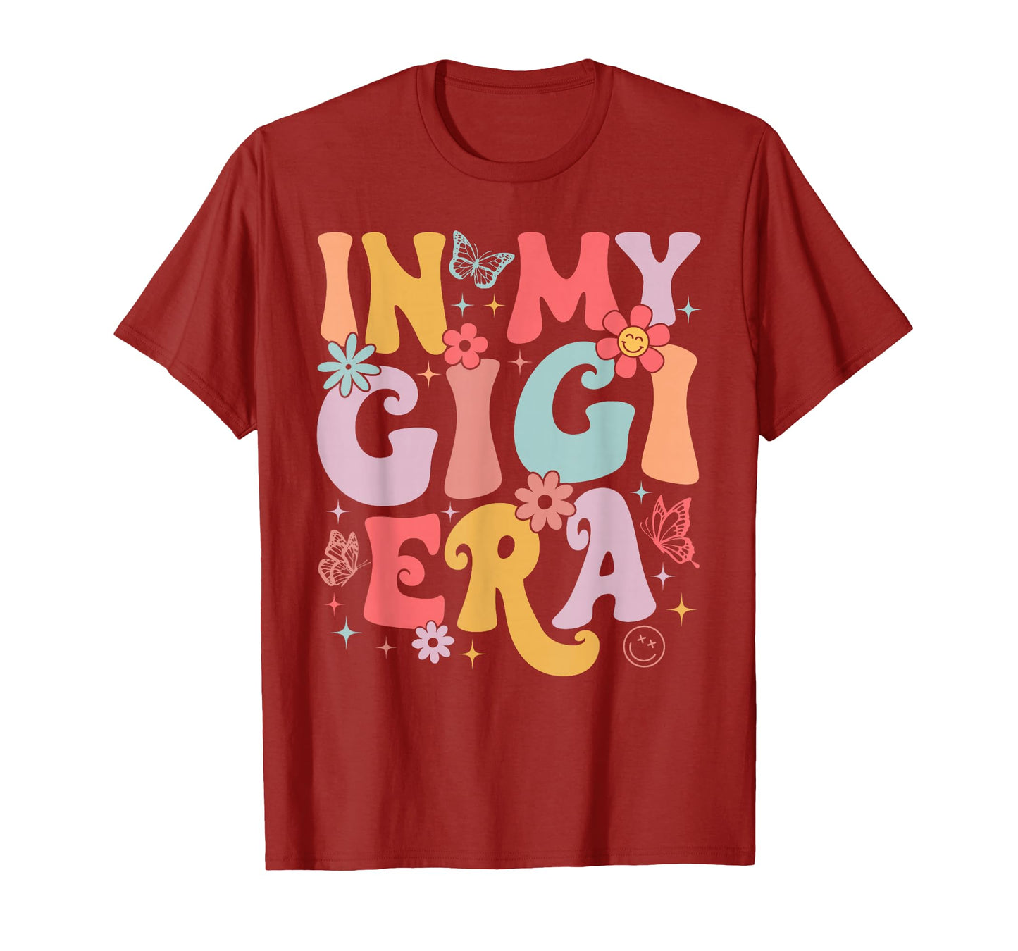 In My Gigi Era Groovy Retro Mothers Day Butterfly Women T-Shirt