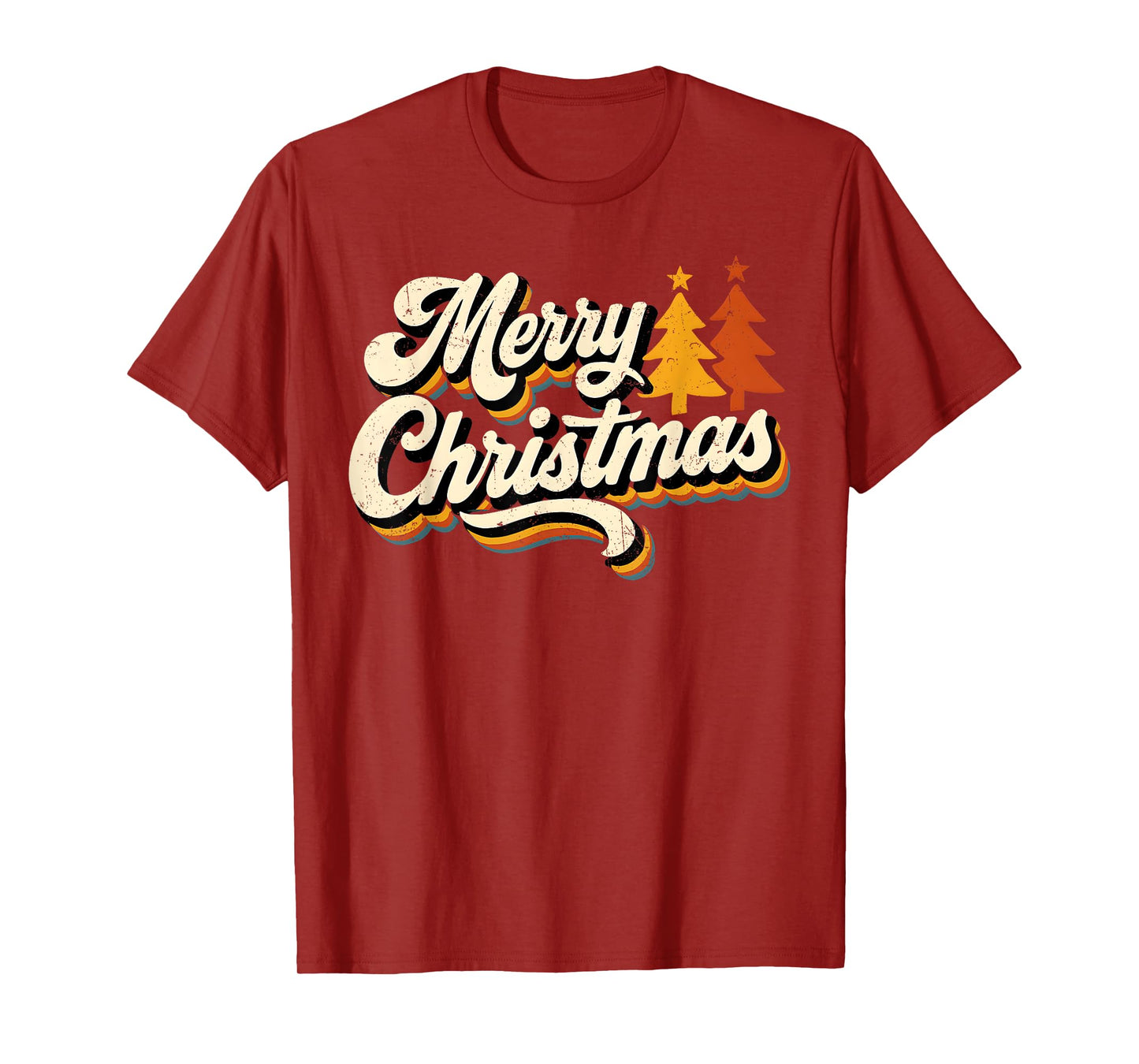 Groovy Merry Christmas Tree Christmas for Women Men Boy Girl T-Shirt