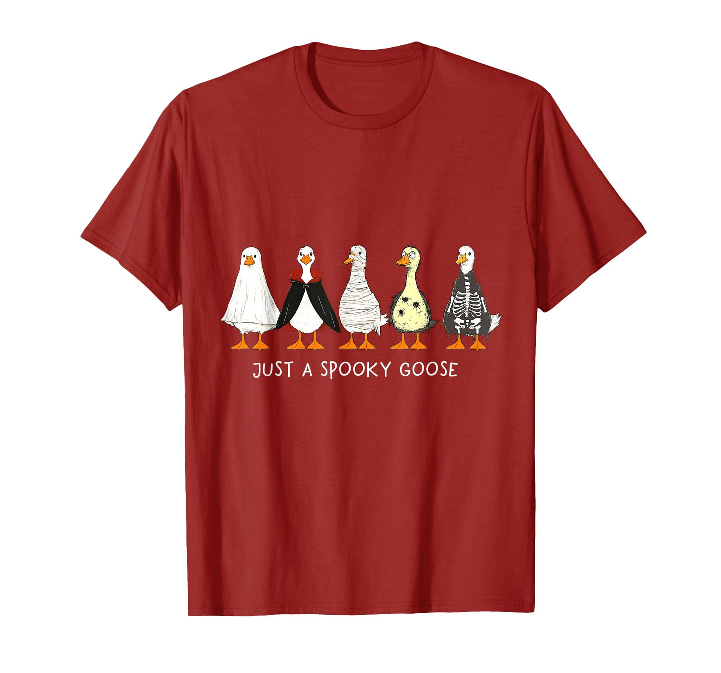 Spooky Goose Skeleton Funny Halloween Meme Funny Goose T-Shirt