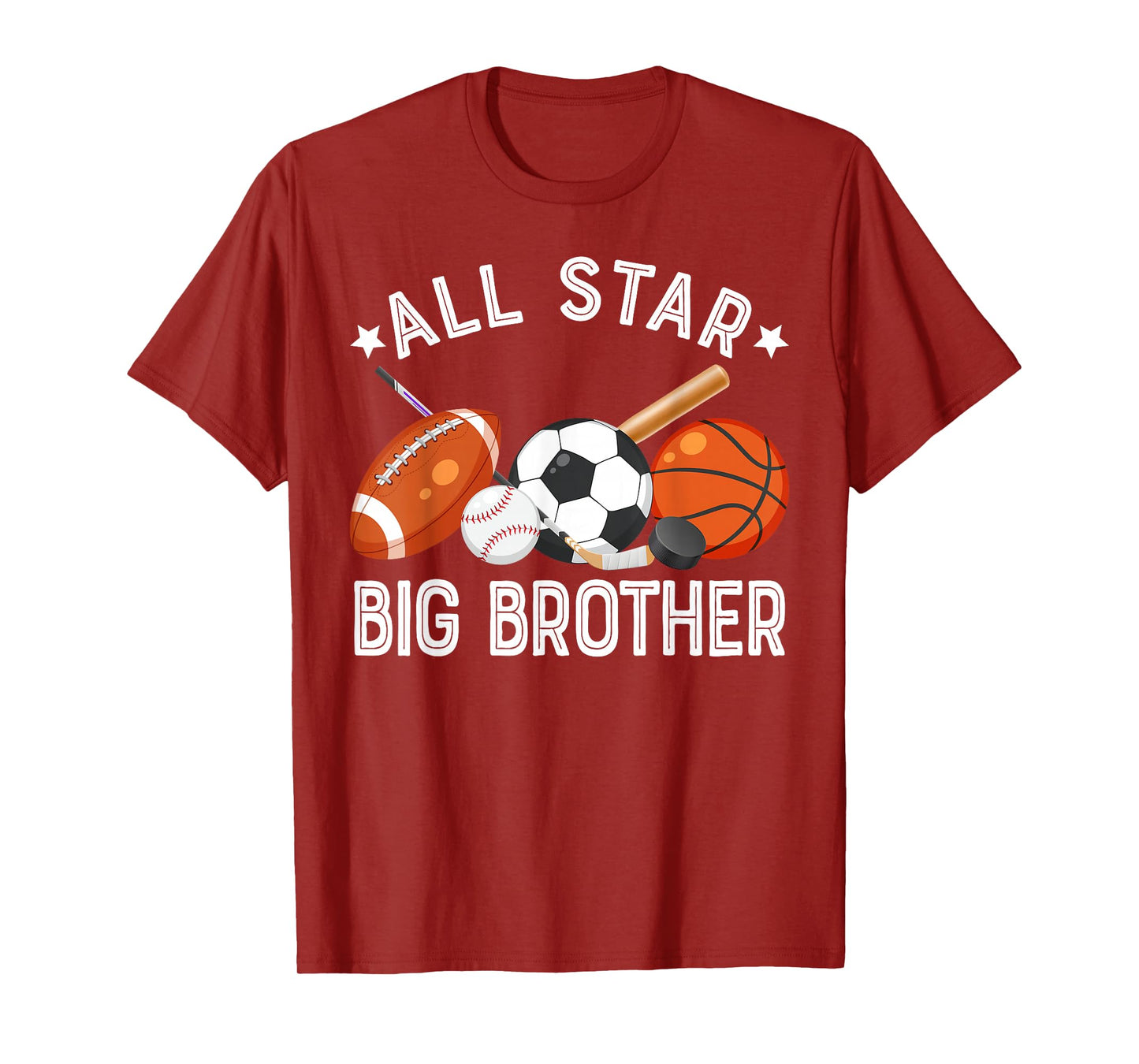 All Star Big Brother Of The Birthday Basketball Soccer Sport T-Shirt