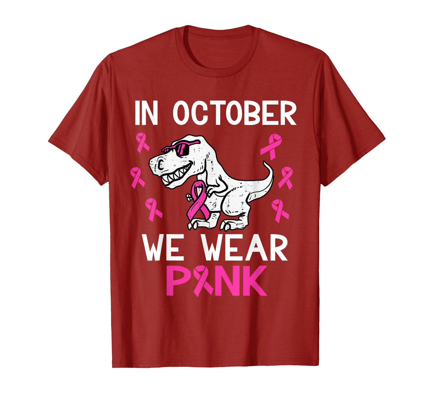 In October We Wear Pink Toddler Kids Breast Cancer Awareness T-Shirt