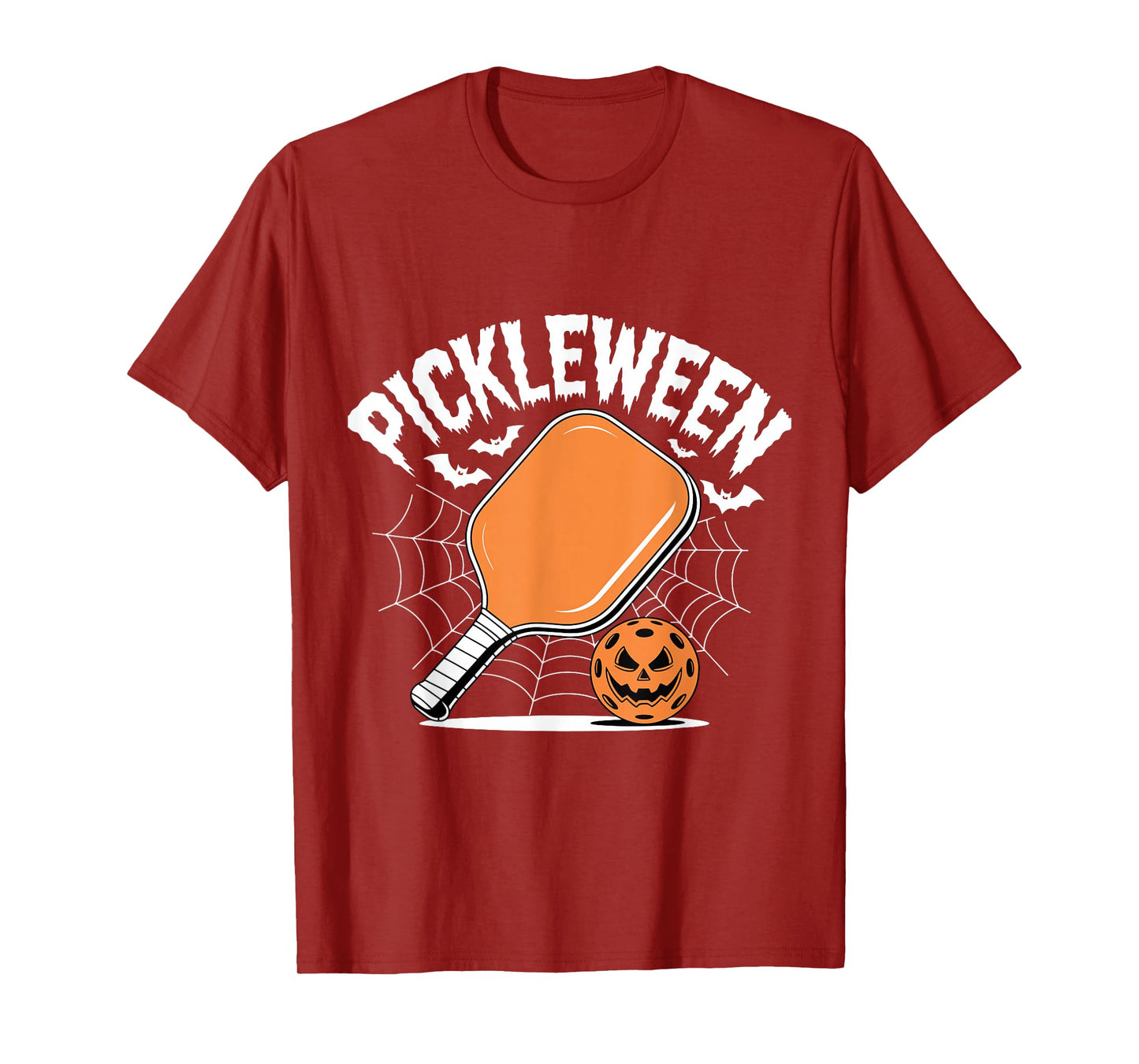 Pickleween Pickleball Player Funny Halloween Pumpkin T-Shirt