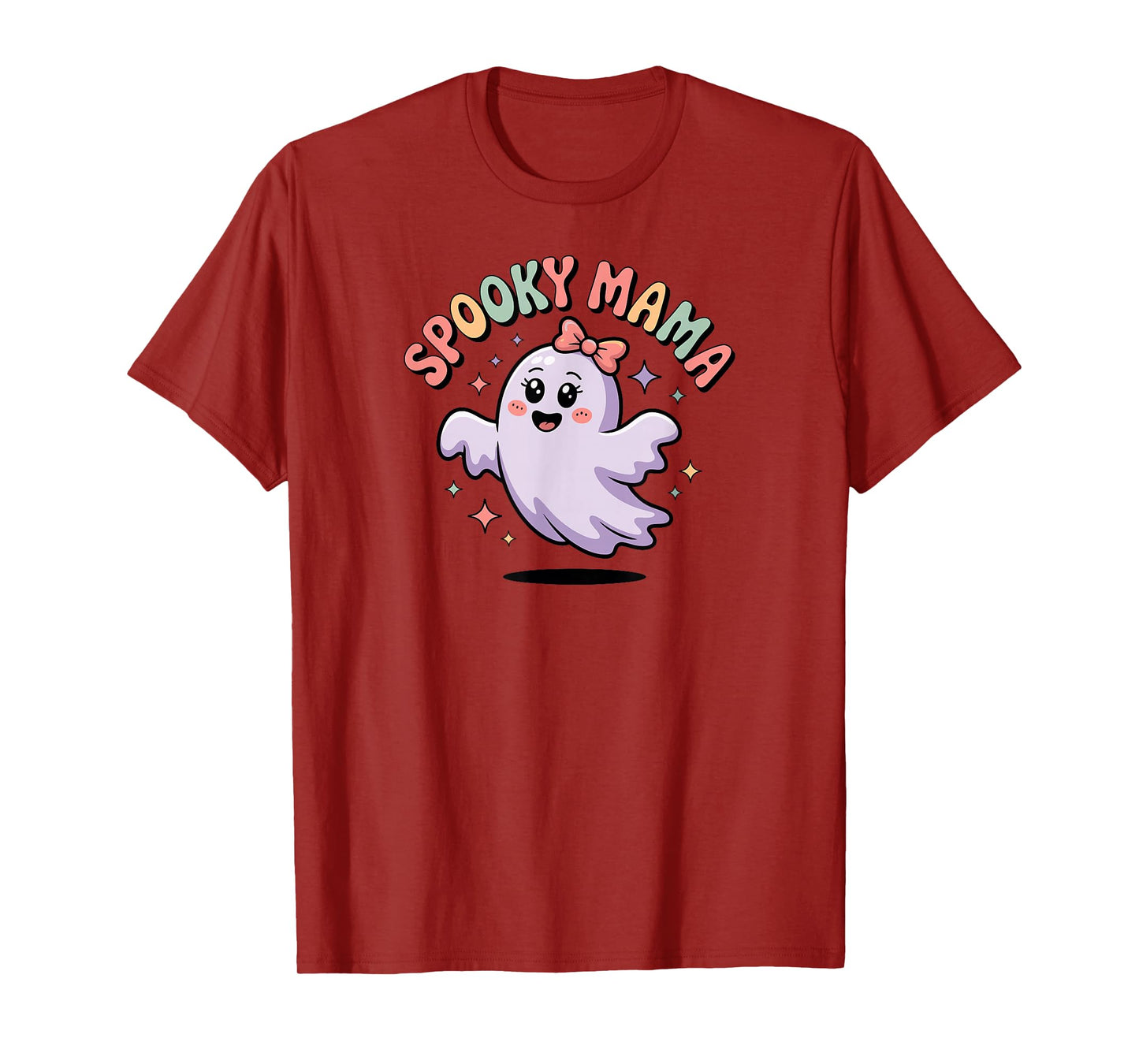 Spooky Mama Halloween Mom Ghost Costume Retro Groovy T-Shirt