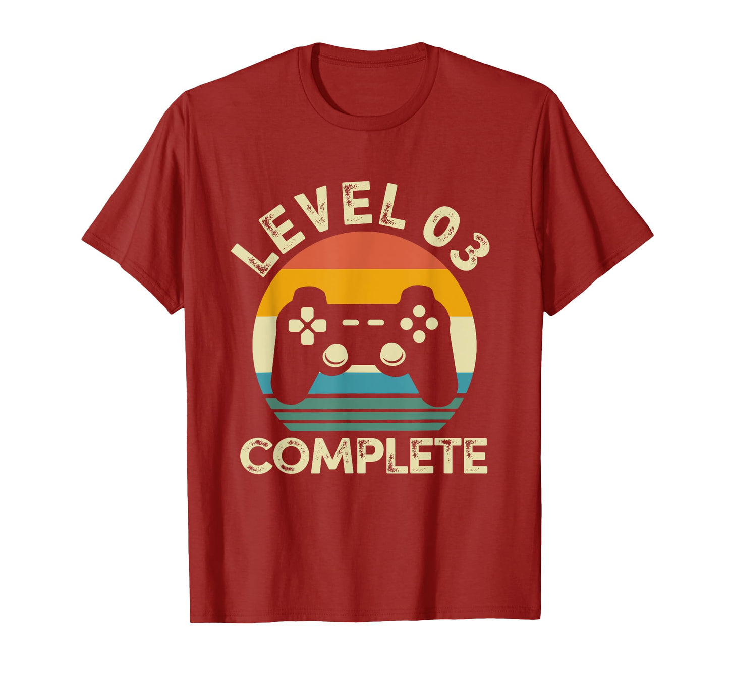 Vintage Level 03 Complete 3rd Birthday 3 Years Old Gamer T-Shirt