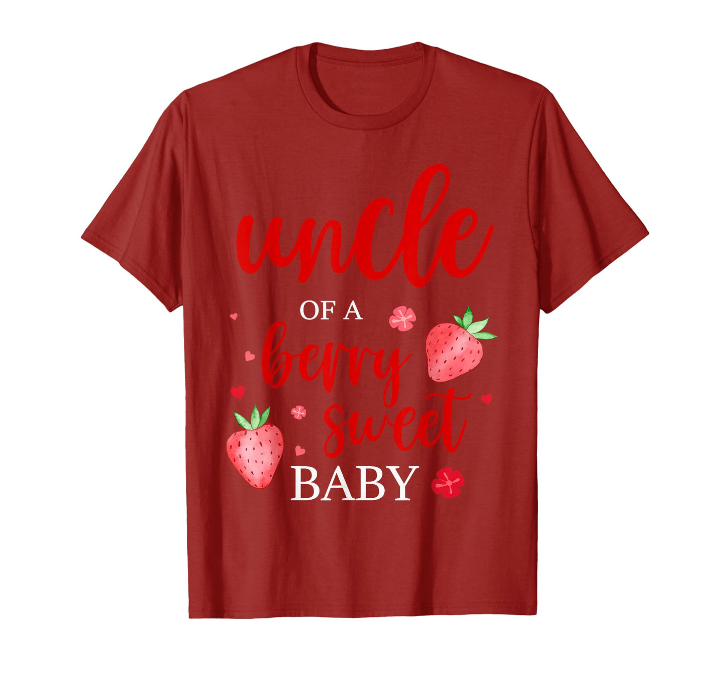 Uncle Of A Berry Sweet One Strawberry Baby First Birthday T-Shirt