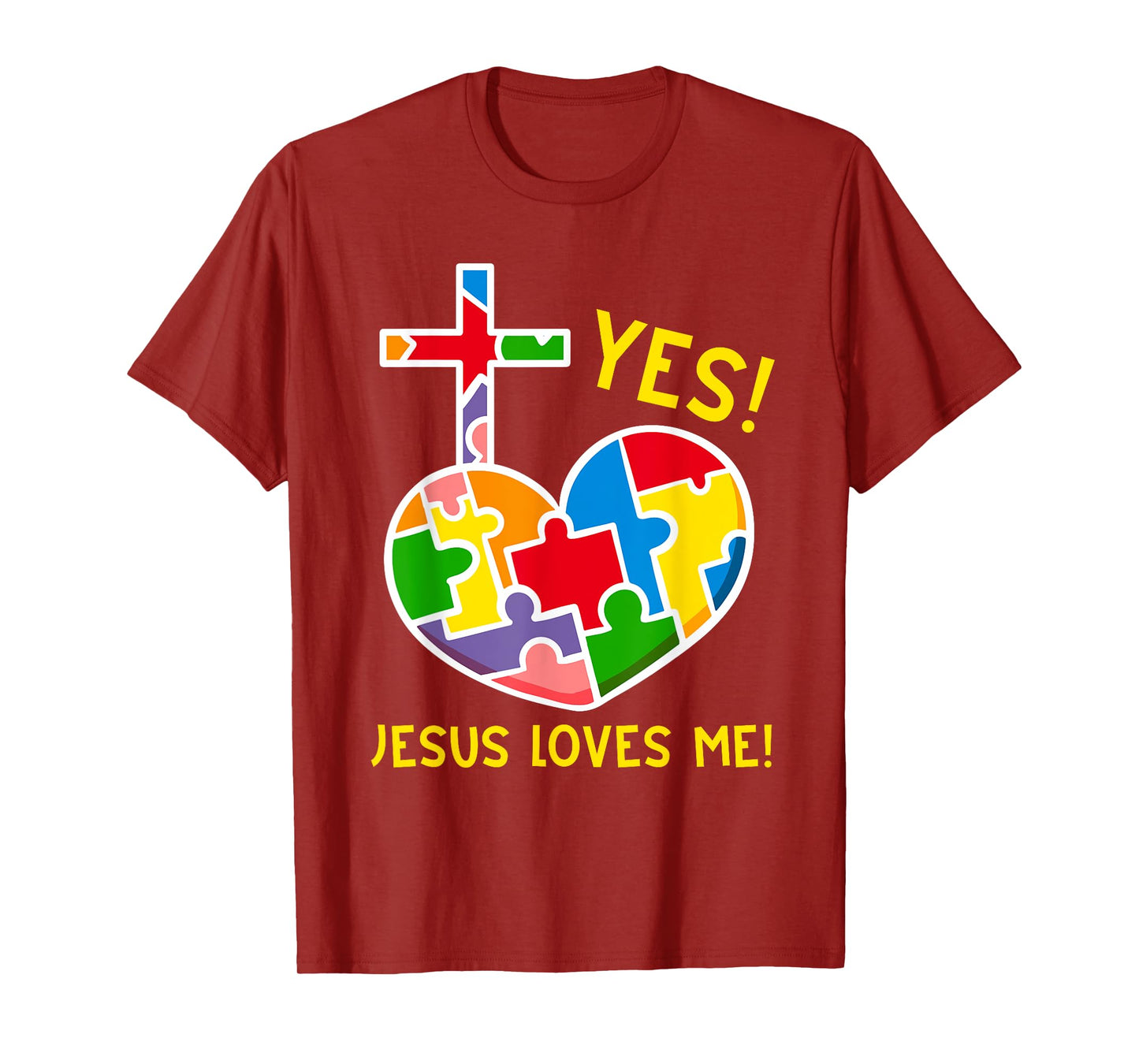 Yes, Jesus Loves Me Funny Puzzles Autism Awareness Kids T-Shirt