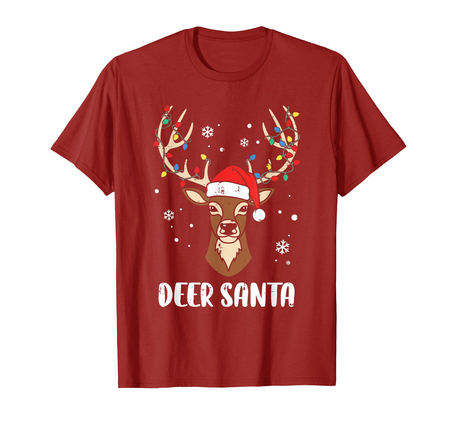 Deer Santa Reindeer Funny Christmas Pun Men Women Kids T-Shirt