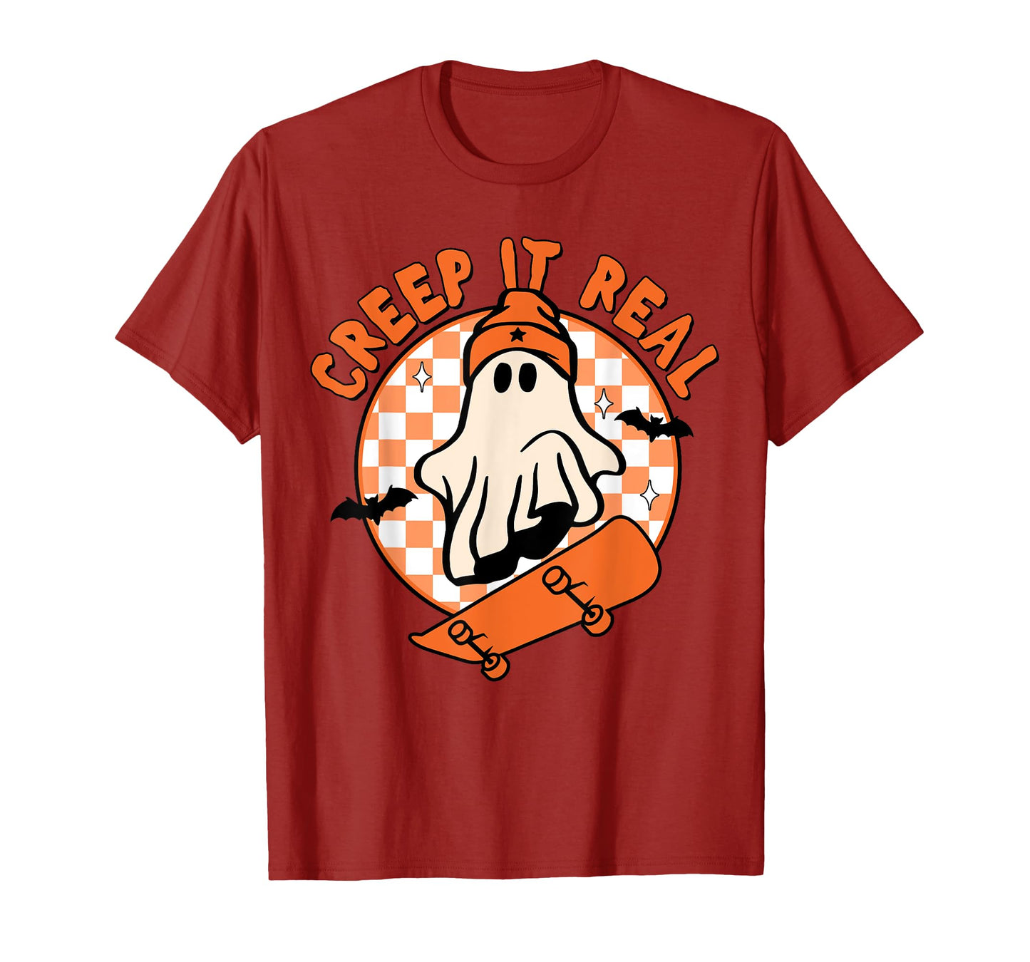 Vintage Retro Halloween Creep It Real Ghost Boy Fall Season T-Shirt