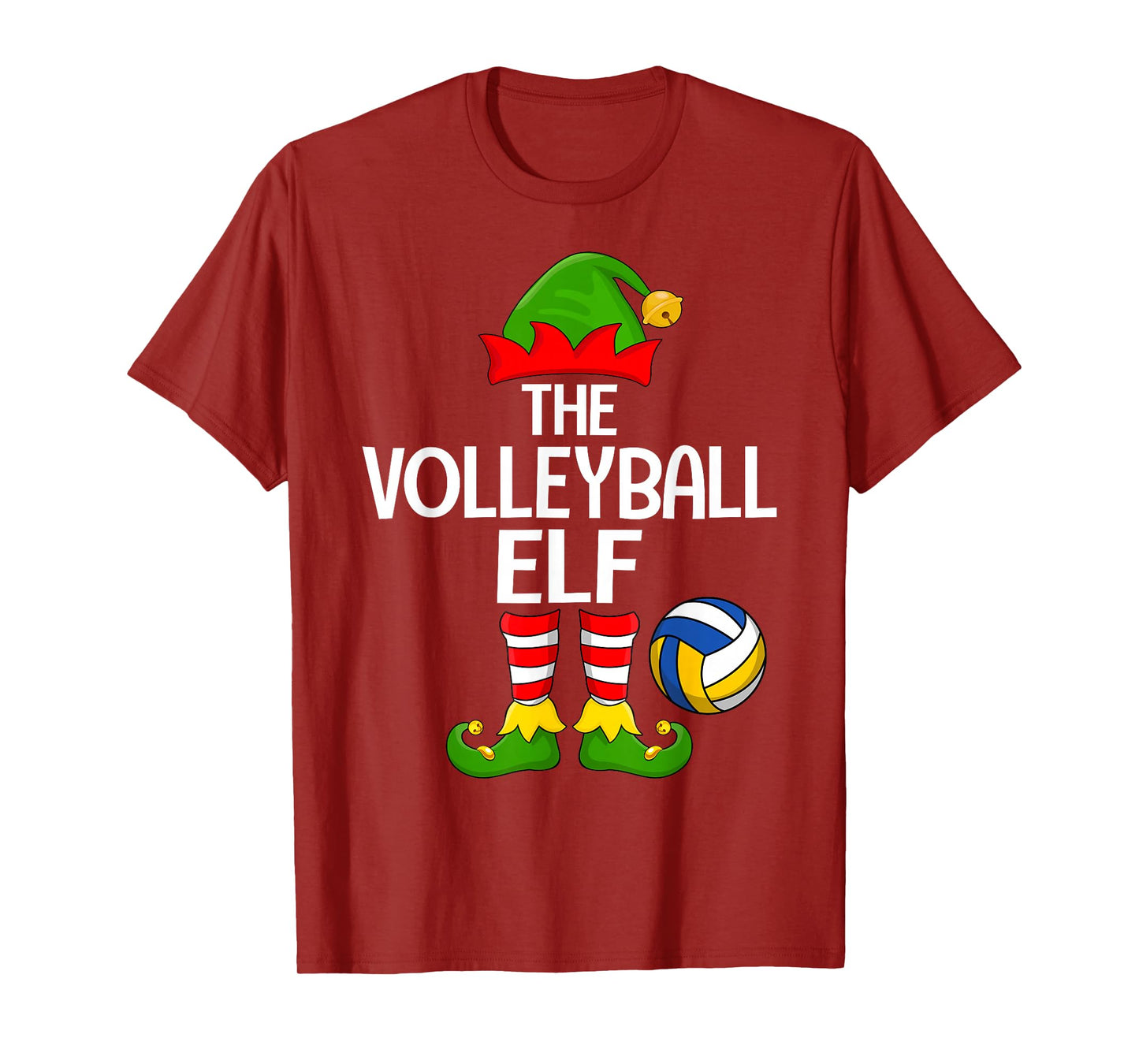 Volleyball Elf Xmas Matching Family Elf Squad Christmas T-Shirt