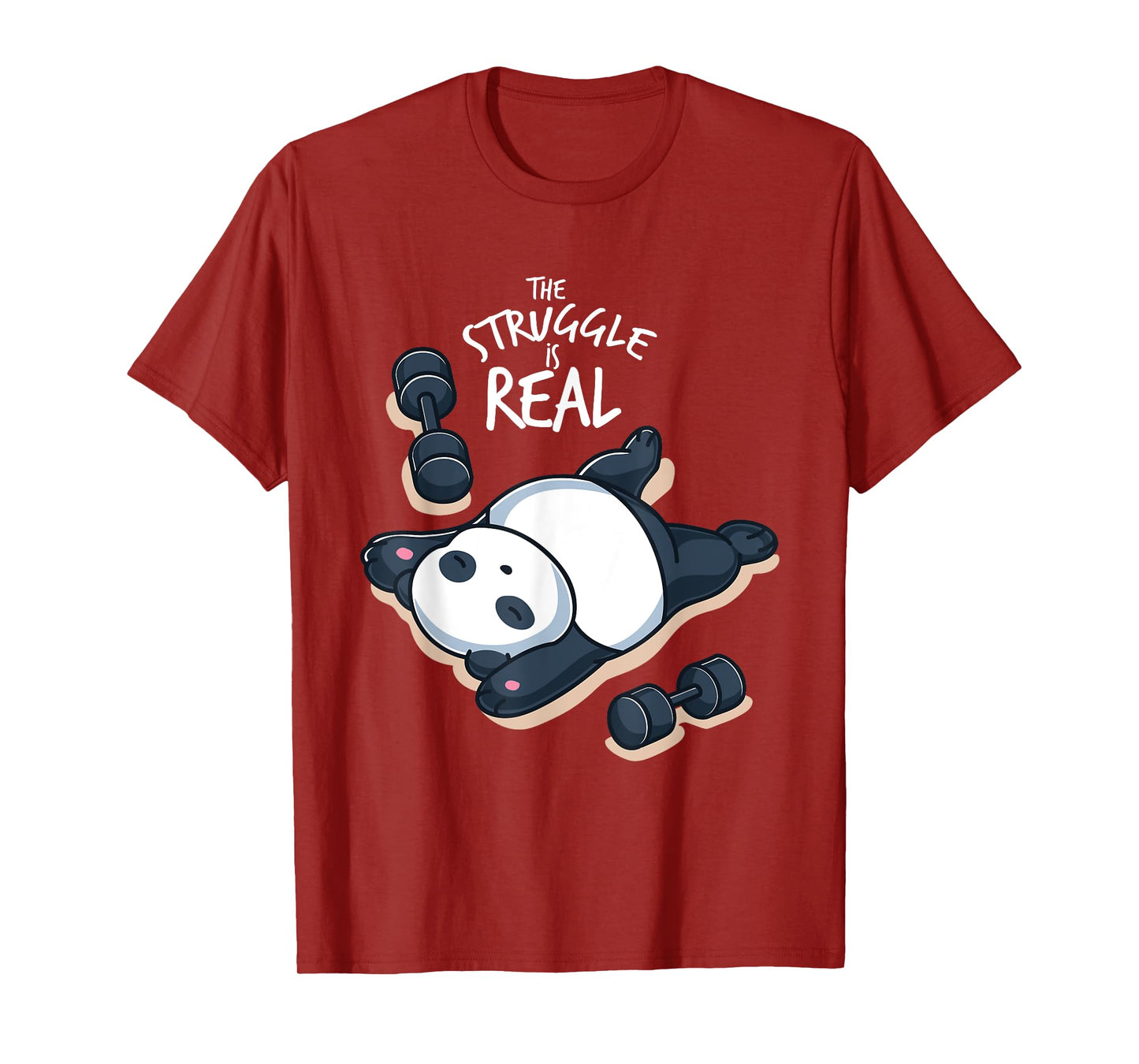 The Struggle Is Real Gym Workout Muscle Fit Panda Bear Panda T-Shirt