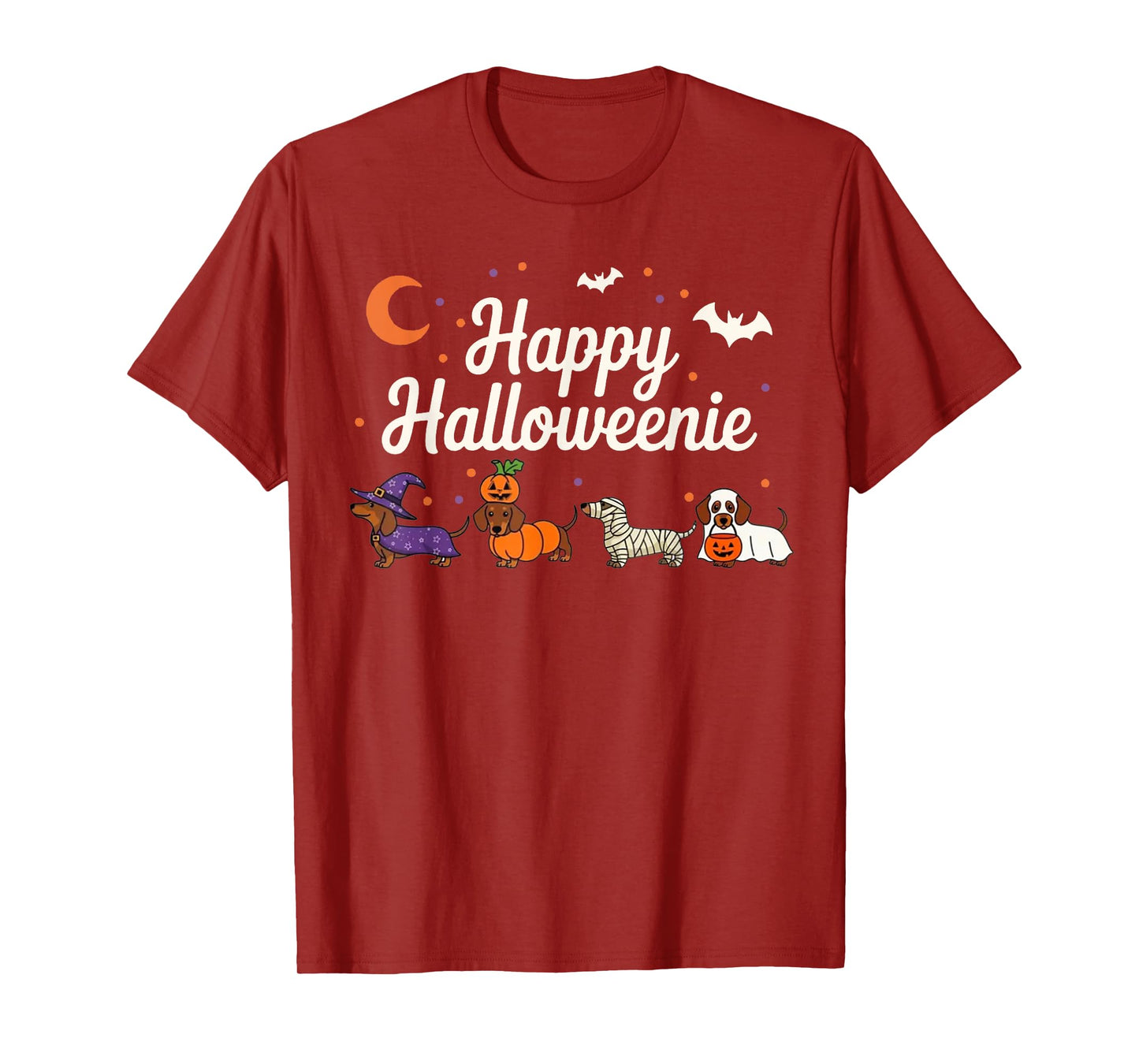 Weiner Dog Witch Happy Halloweenie Cute Halloween Dachshund T-Shirt