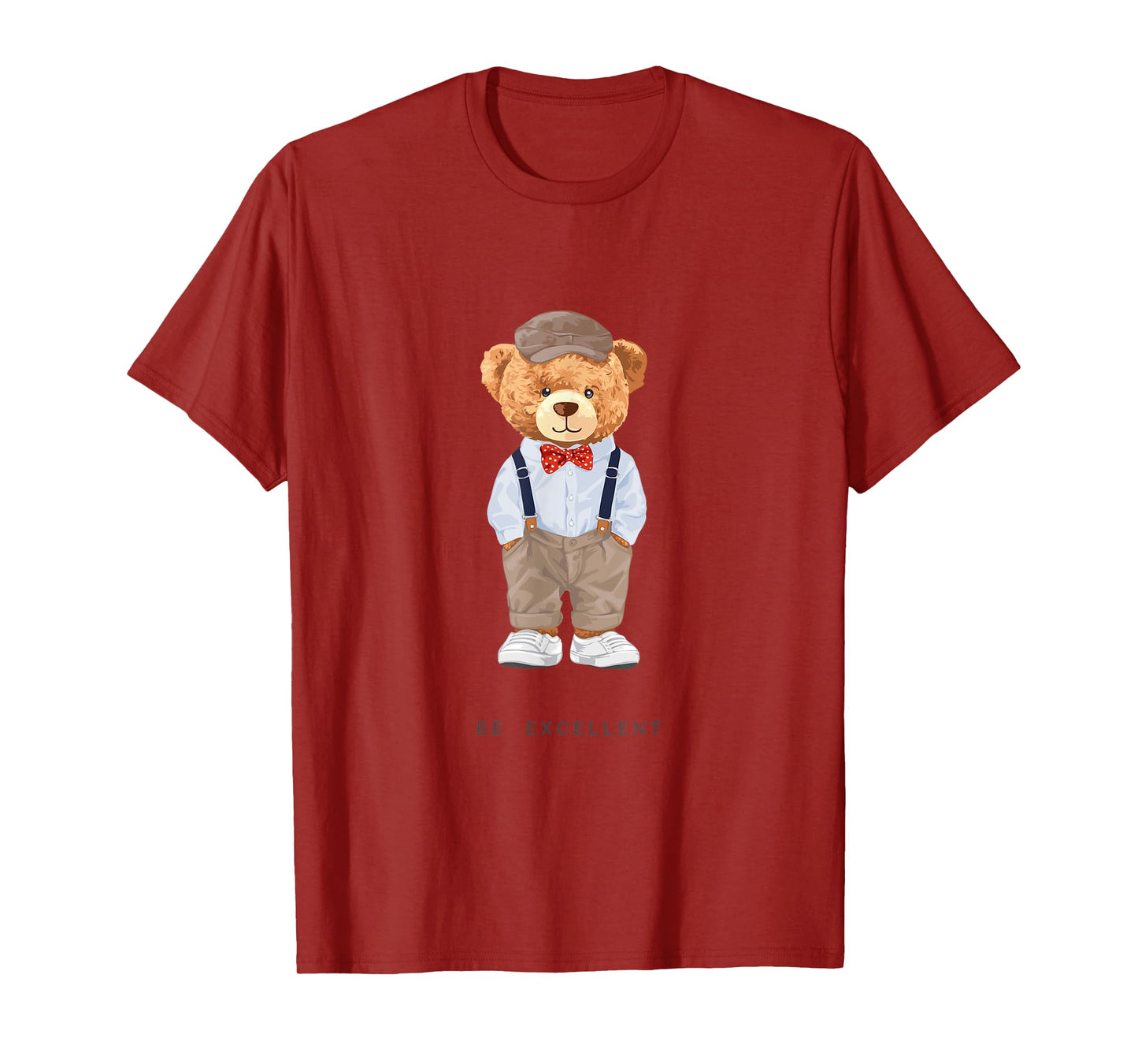 Bahaa's Tee Unisex-Adults, Kids Black Cartoon Teddy Bear T-Shirt
