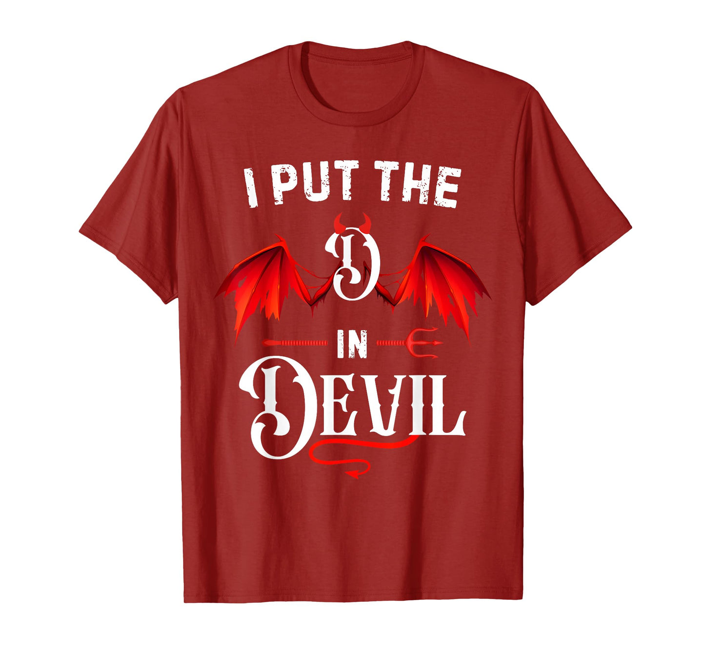 I Put D in Devil Matching Couple Vintage Halloween Costume T-Shirt