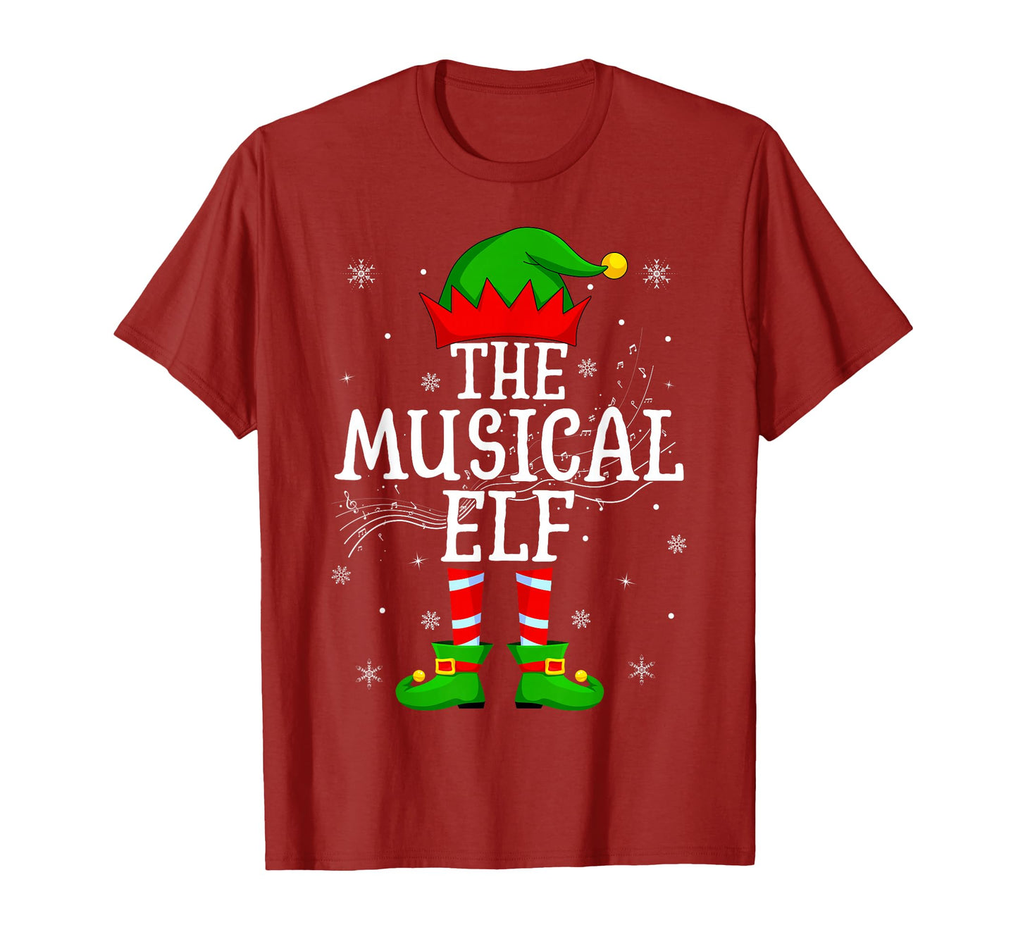 Musical Elf Christmas Pajamas Matching Family Elf Squad Xmas T-Shirt