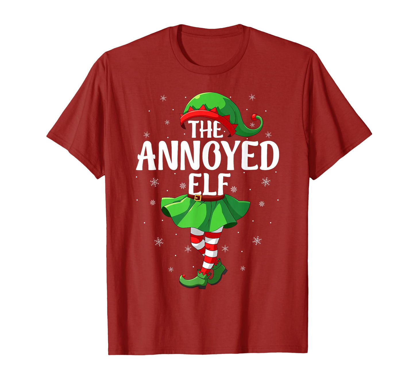 Annoyed Elf Christmas Girls Women Elf Squad Xmas Family T-Shirt