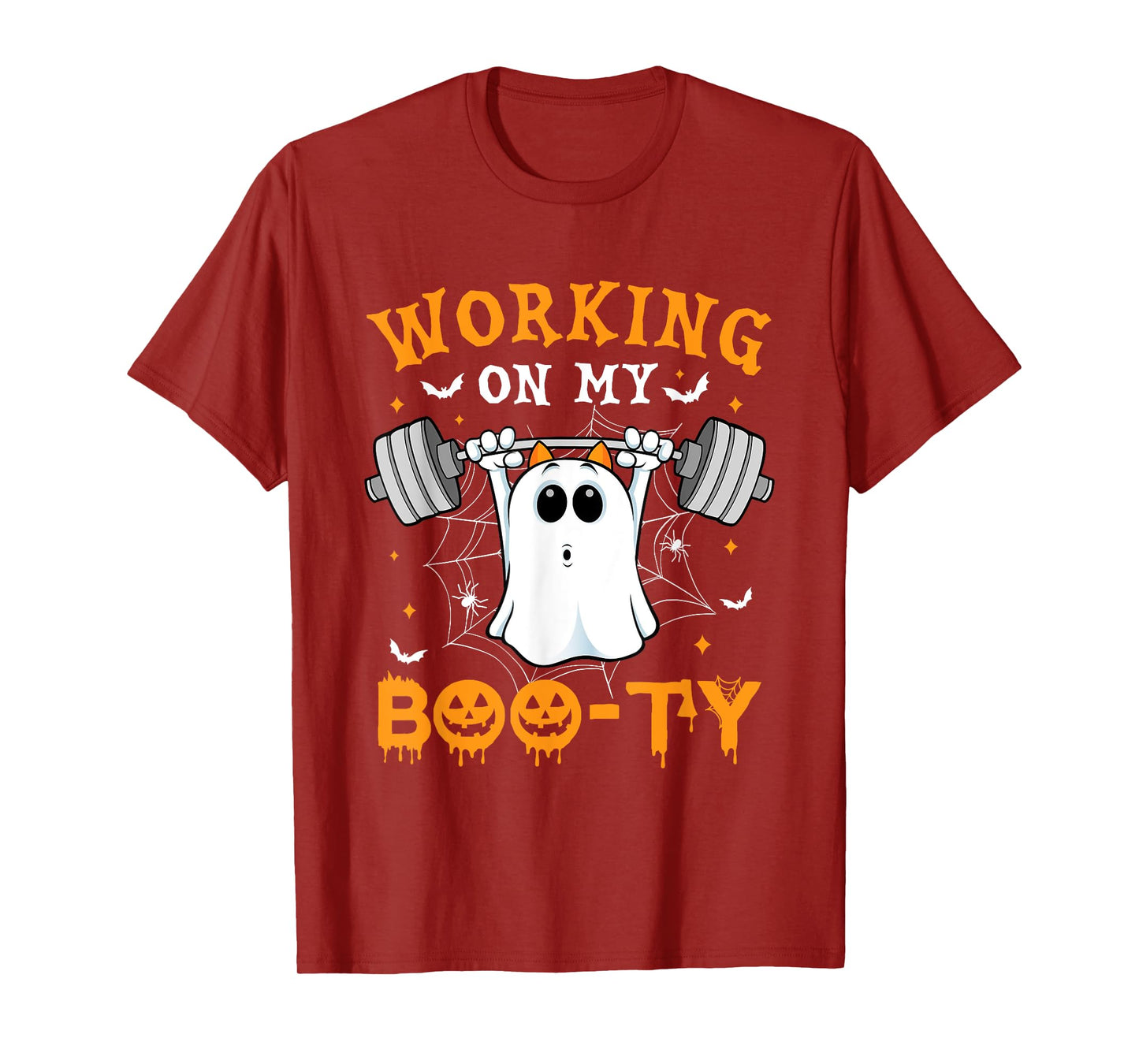 Funny Halloween Working On My Booty Workout Gym T-Shirt