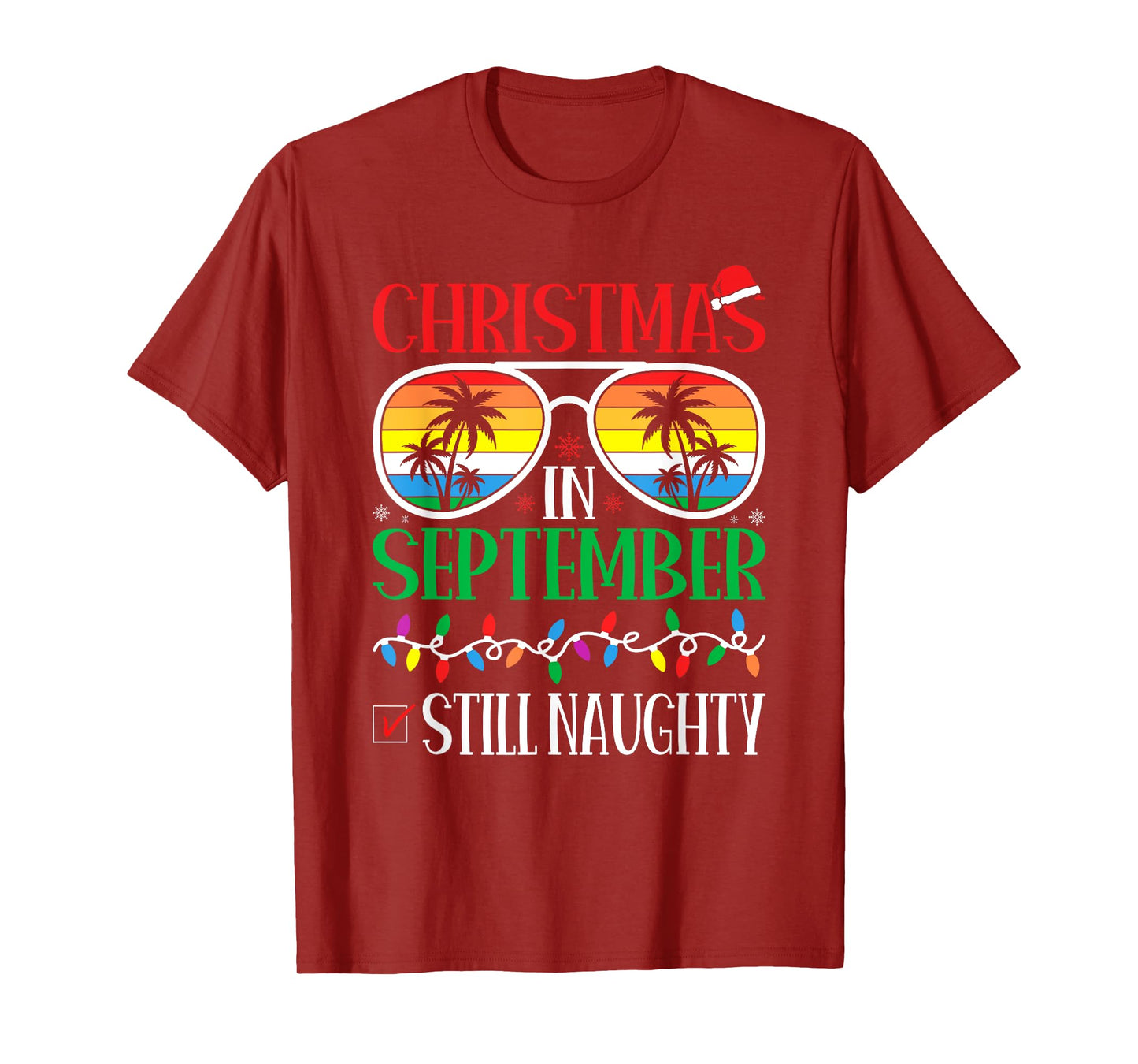 Christmas in September Still NaughtyHawaiian Tropical Santa T-Shirt