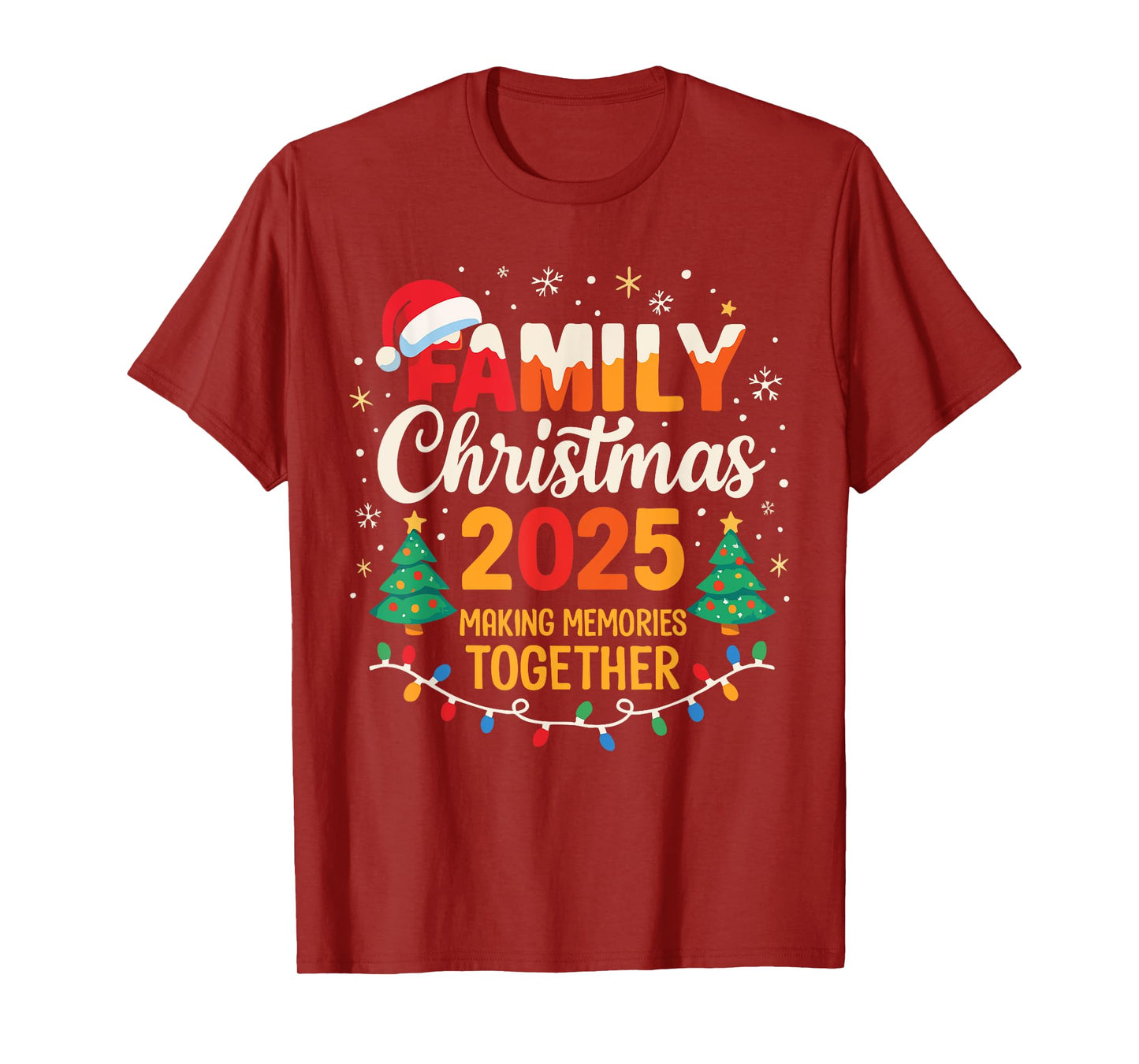 Vintage Family Christmas 2025 Matching Squad Santa Xmas T-Shirt