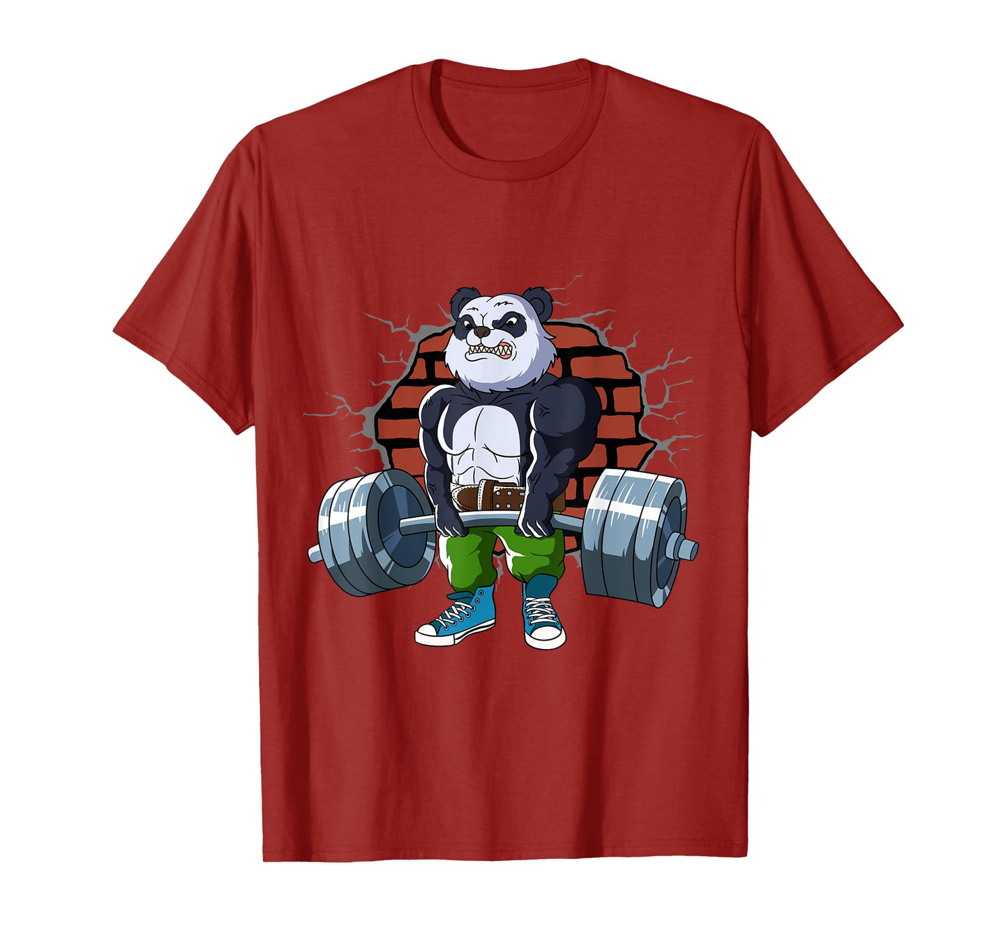 Bodybuilding and weightlifting designs Fitness Panda gains doing Deadlift Workout Training Gym T-Shirt