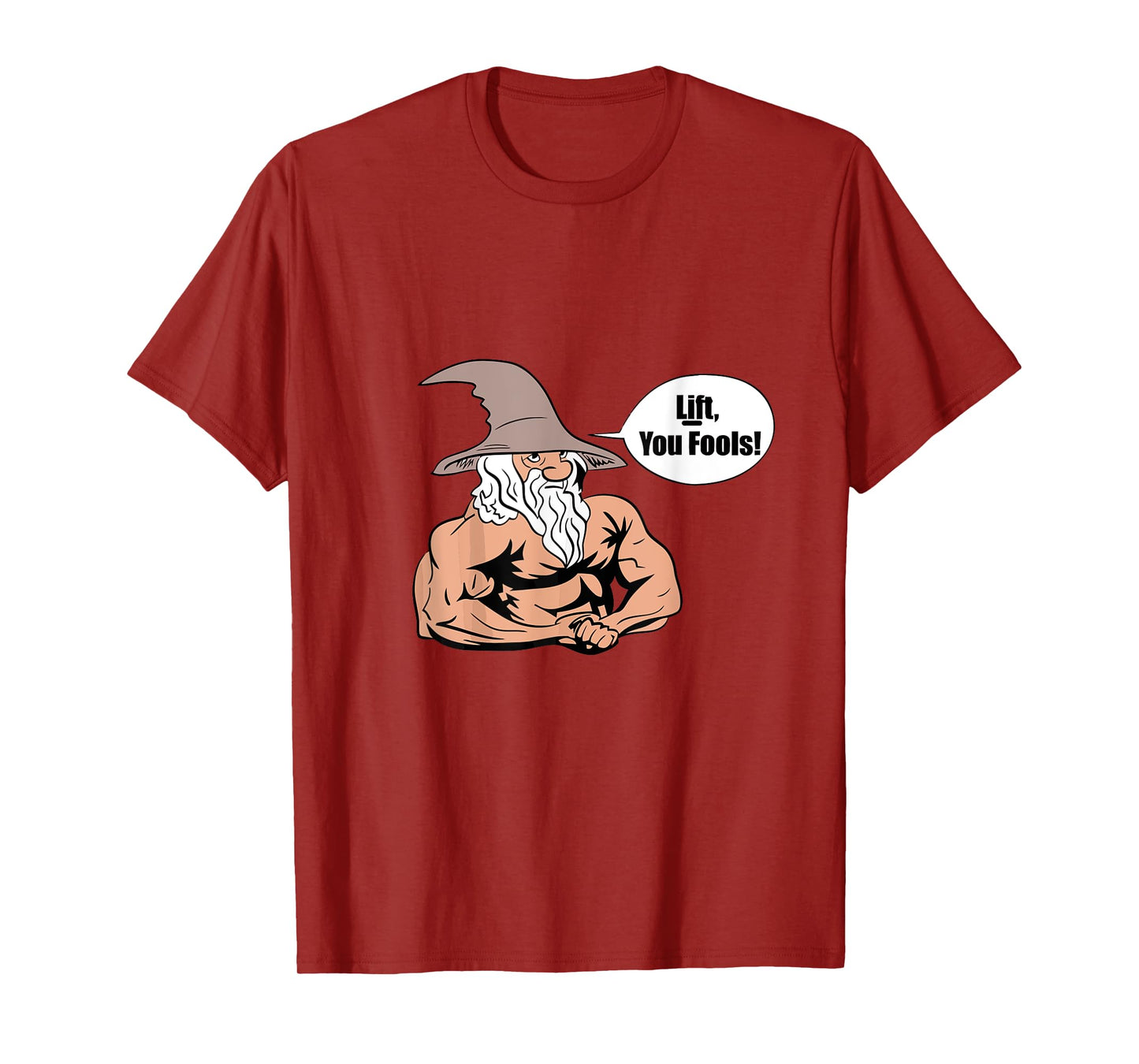 LUS41 Family Gifts Co. Men's Gym T-Shirt, Black, Small, Short Sleeve, Classic Fit, Cotton Blend, Unique Graphic Design, Lift You Fools Wizard Motive