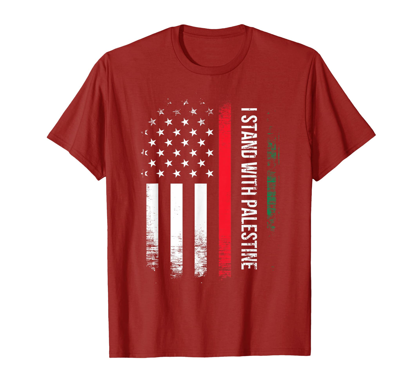 I Stand With Palestine American Flag Arabic Freedom Women Kids Men T-Shirt