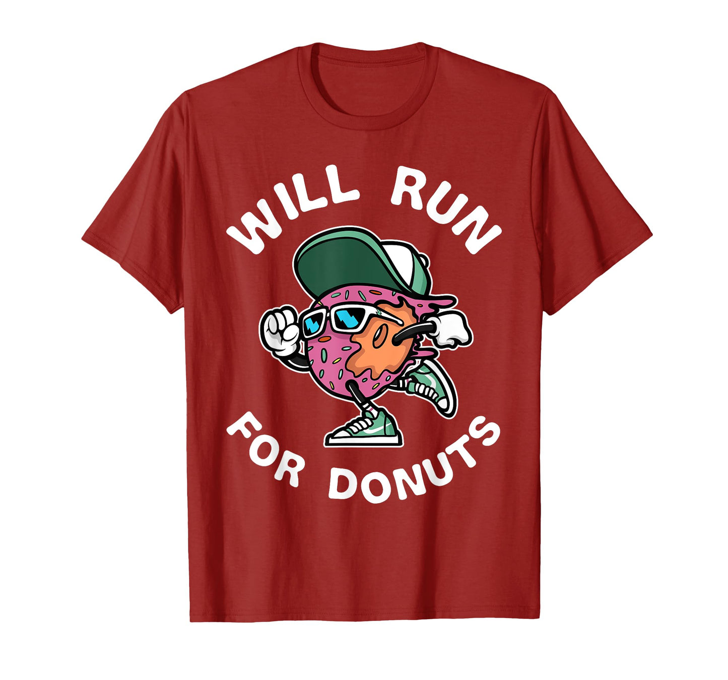 Runner WIll Run For Donuts Funny Runner Marathon Running T-Shirt