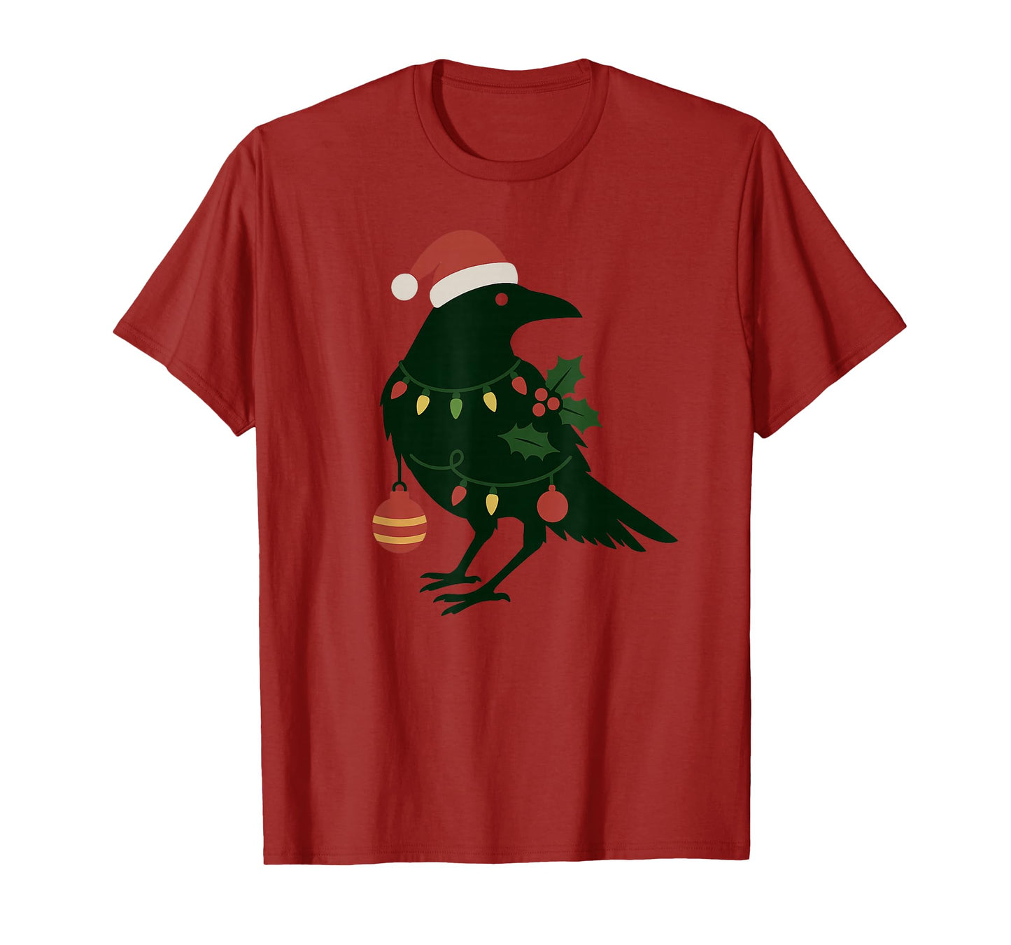 Beautiful Black Crow Raven Bird Christmas Ornament Design T-Shirt