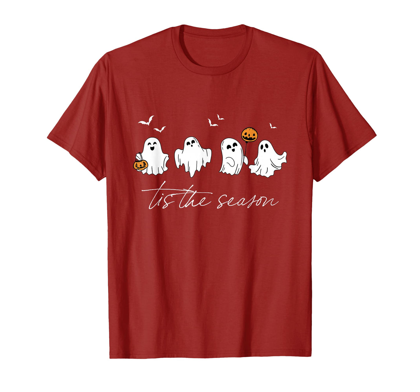 Retro Ghosts Tis The Season Halloween Pumpkin Trick Or Treat T-Shirt
