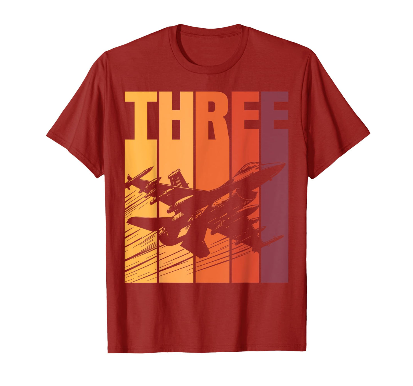 Military Fighter Jet Retro Three Year Old Boys 3rd Birthday T-Shirt
