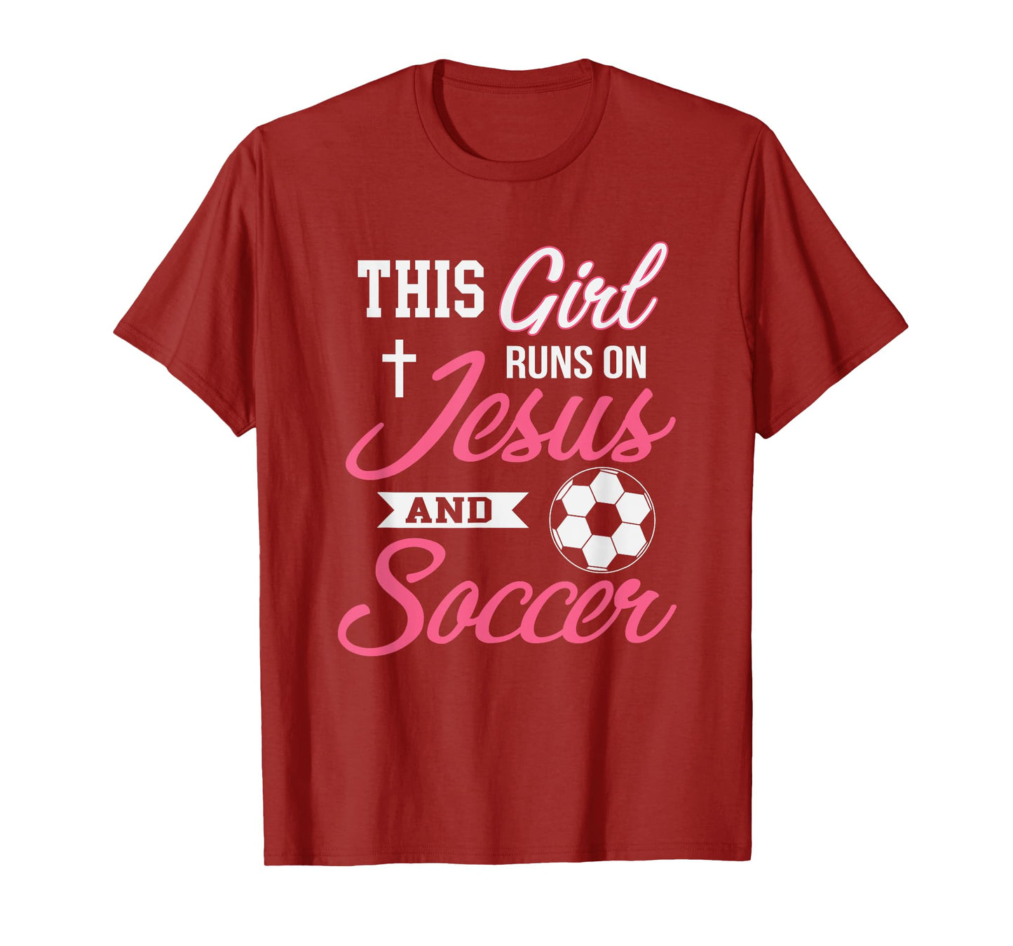 This Girl Runs On Jesus and Soccer T-Shirt for Women T-Shirt