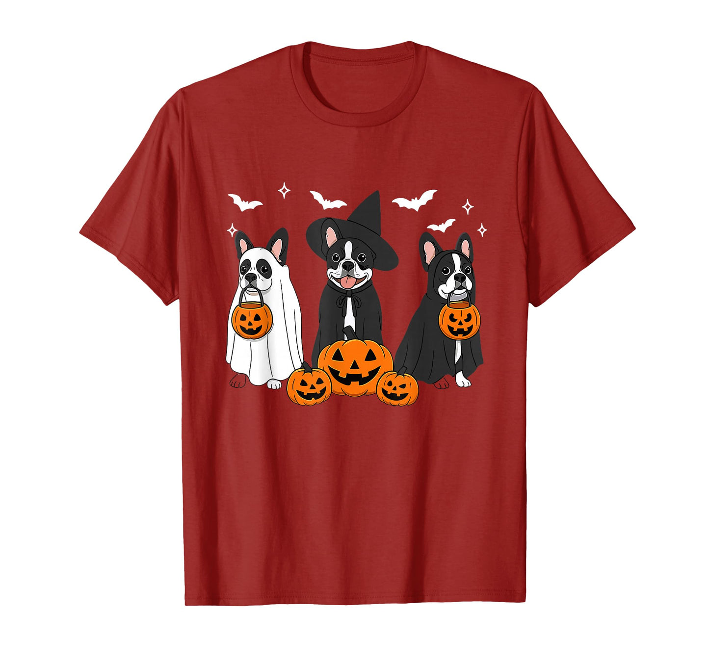 Witch Boston Terrier Halloween Boston Terrier Ghost Dog Mom T-Shirt