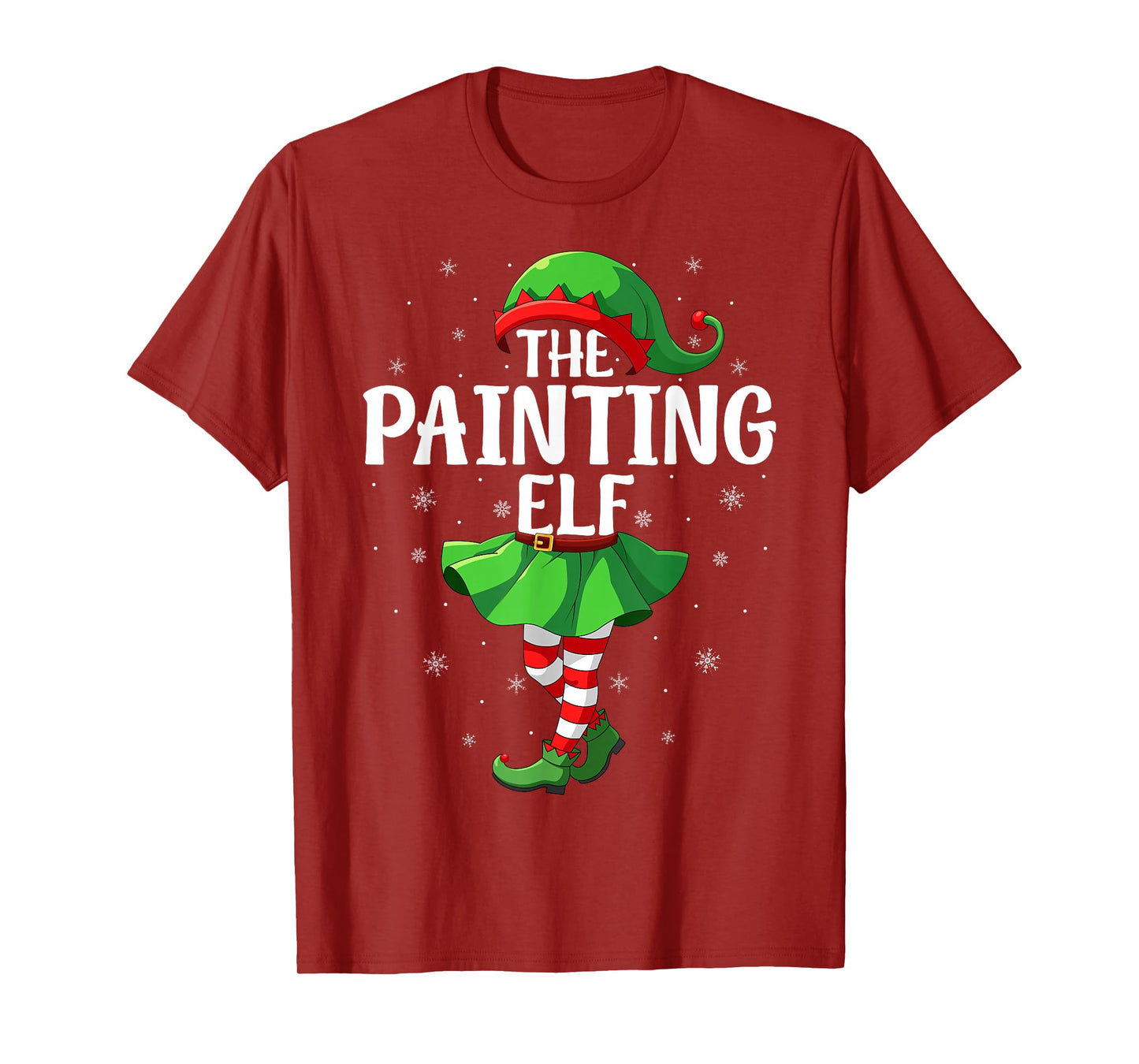 Painting Elf Christmas Girls Women Elf Squad Xmas Family T-Shirt