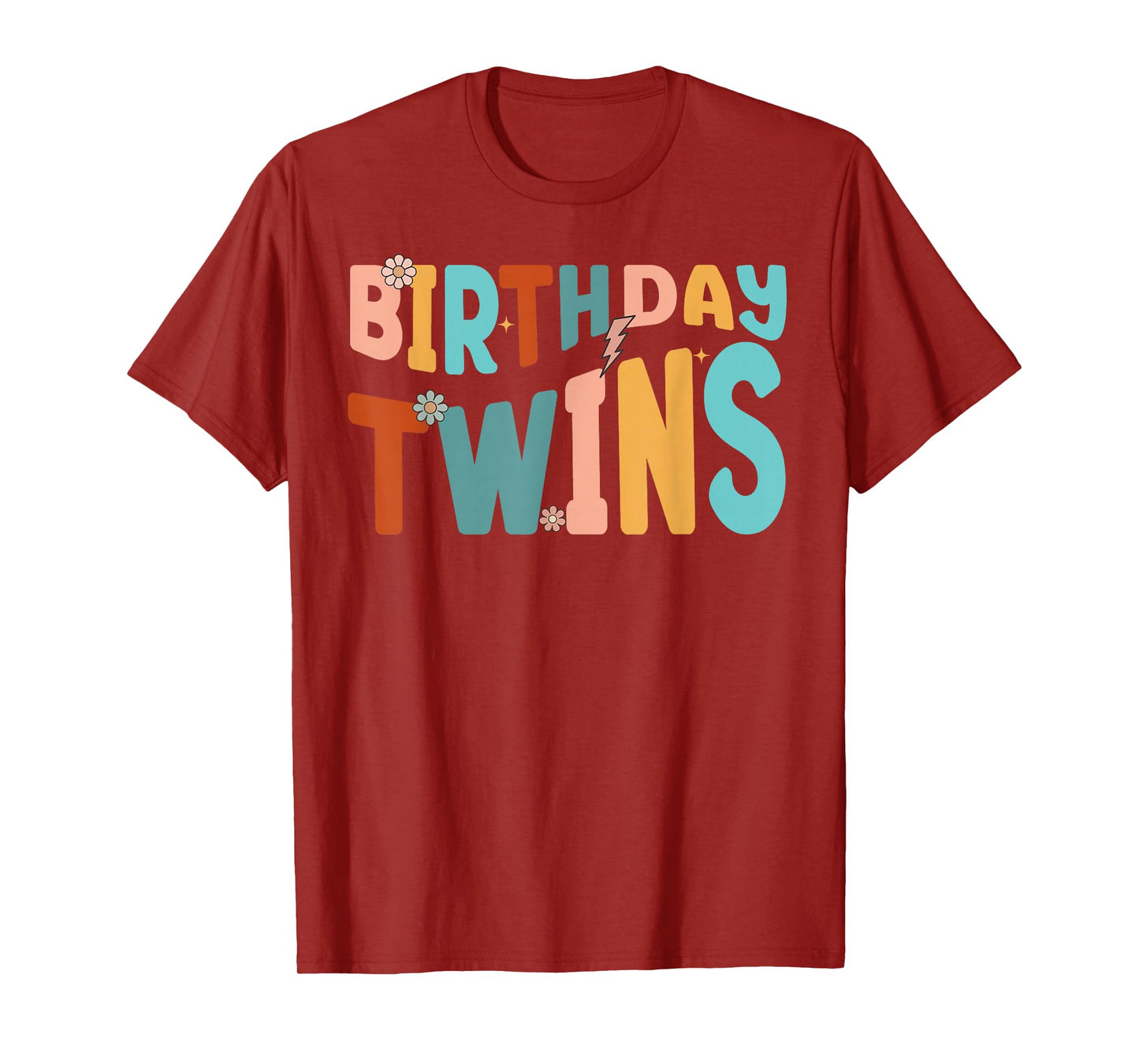 It's Our Birthday Twins Matching Girl's Women's Groovy Retro T-Shirt