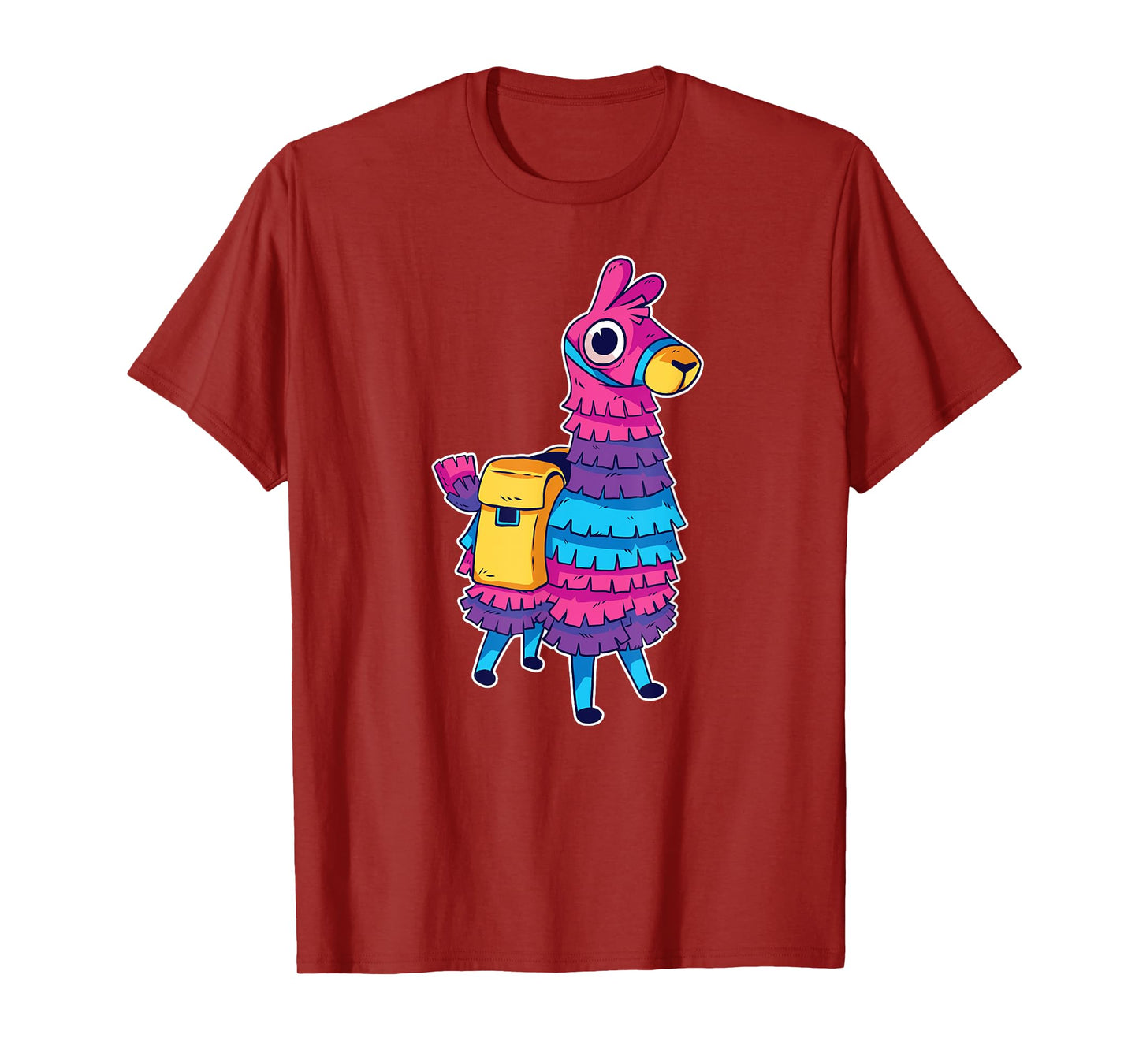 Funny Loot Llama Pinata With Yellow Saddlebag Artwork T-Shirt
