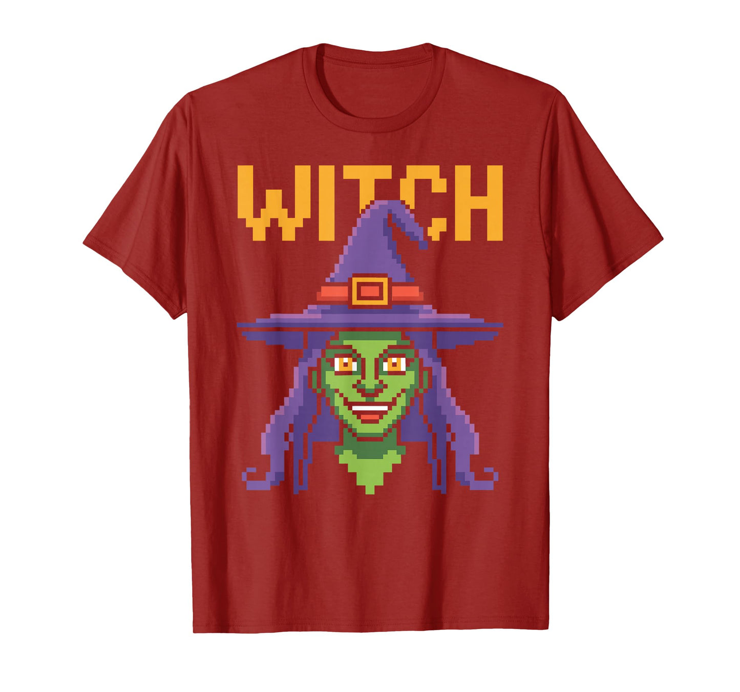 Witch – Retro Halloween Pixel Arcade Style T-Shirt