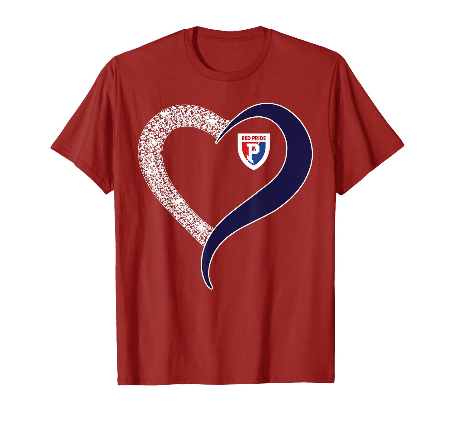 Plainfield Quakers Logo Diamond Heart HS T-Shirt
