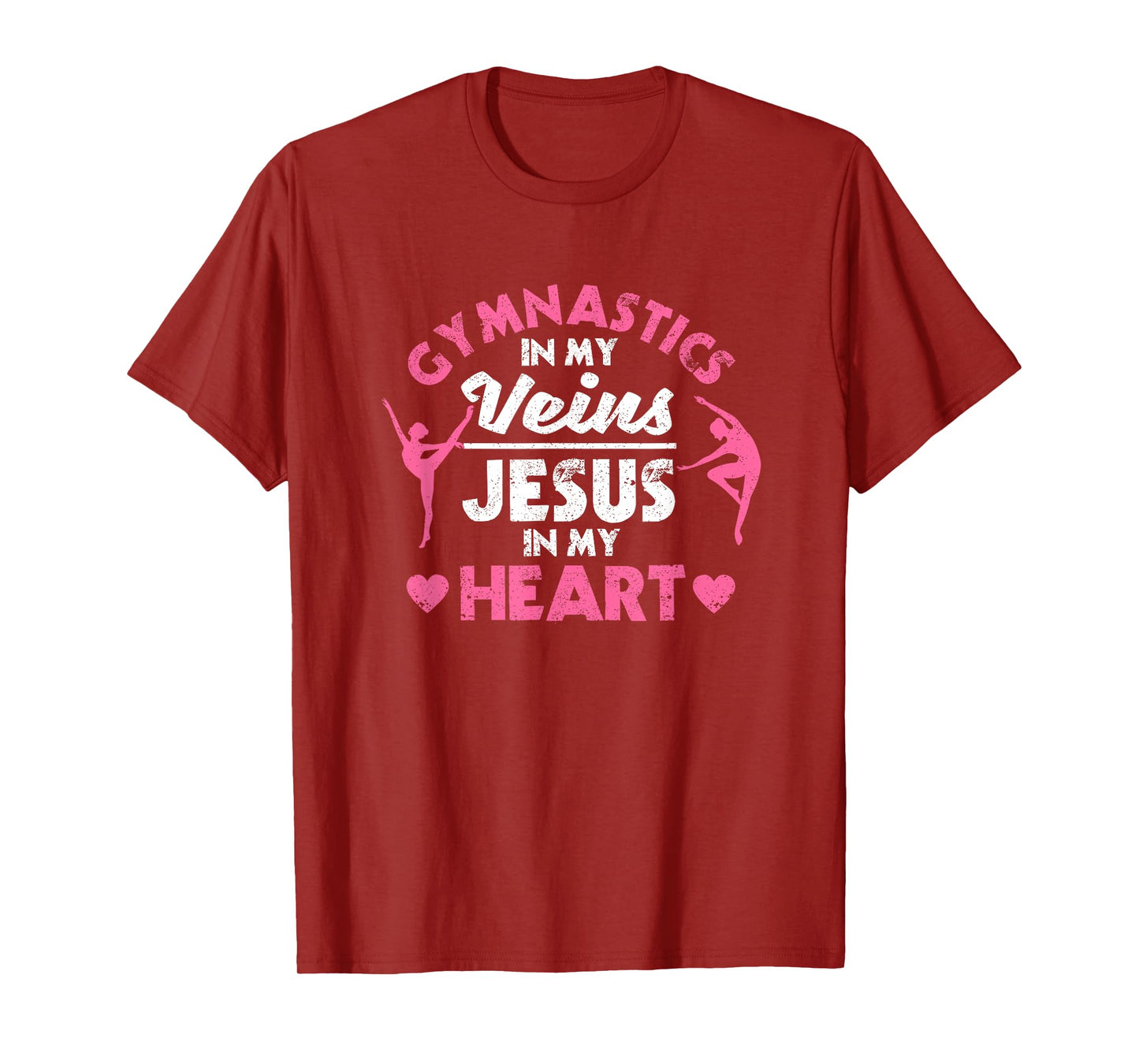 Gymnastics In My Veins Jesus In My Heart Christian Gymnast T-Shirt