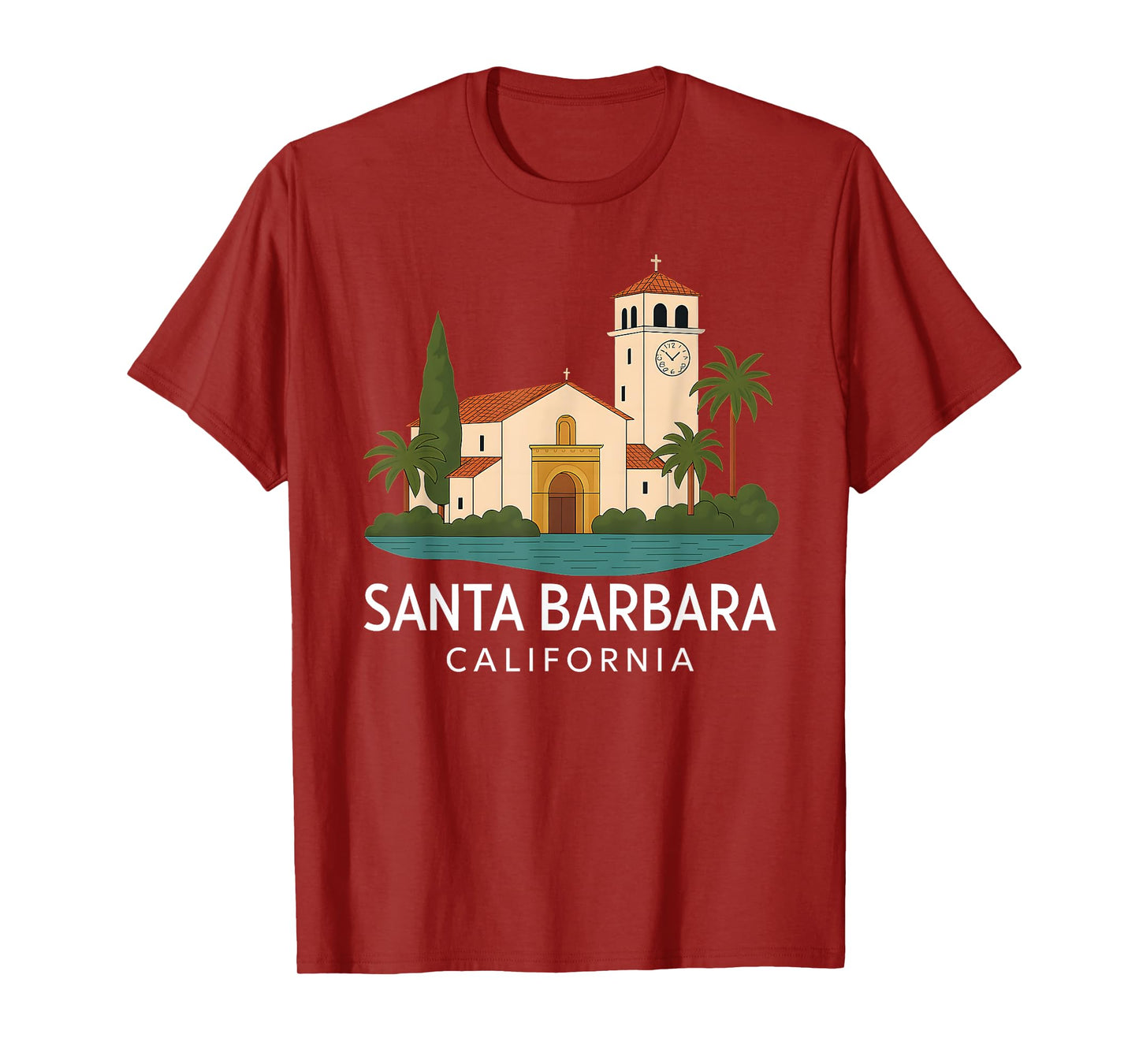 Santa Barbara Beach Retro California Surf Isla Vista Mission T-Shirt