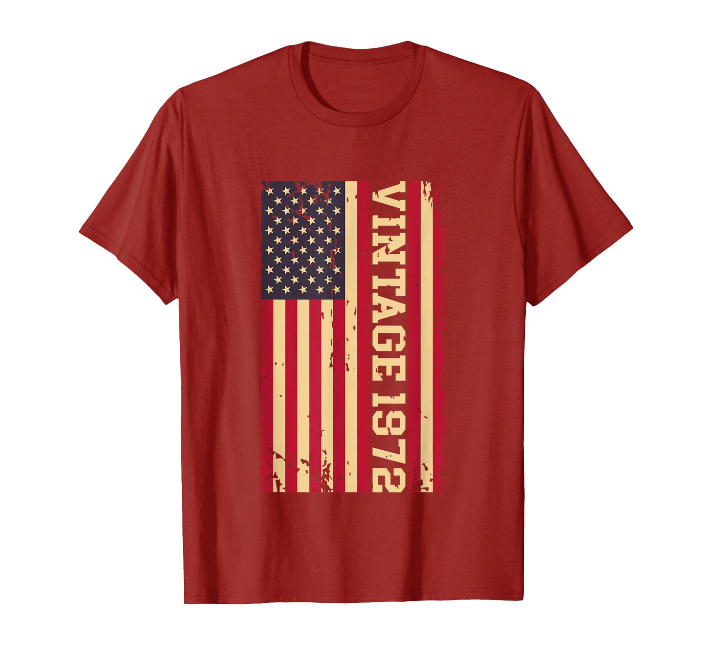 1972 Vintage 53rd Birthday 53 Years Old American USA Flag T-Shirt
