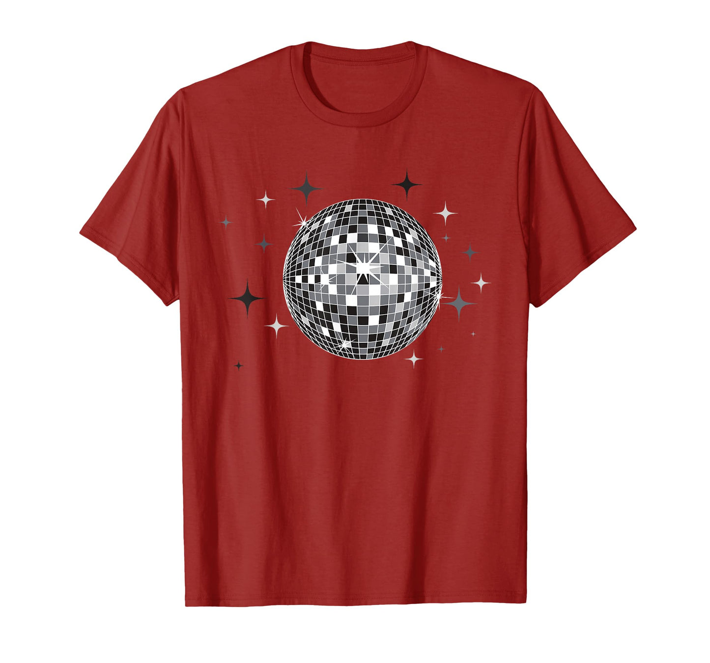 Black and White Disco Ball Club Retro T-Shirt