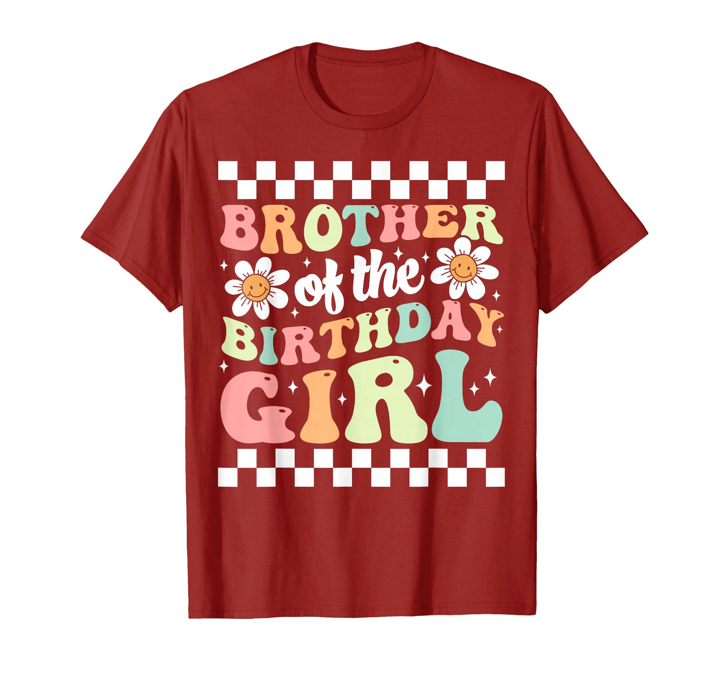 Brother of The Birthday Girl Family Groovy Birthday Party T-Shirt