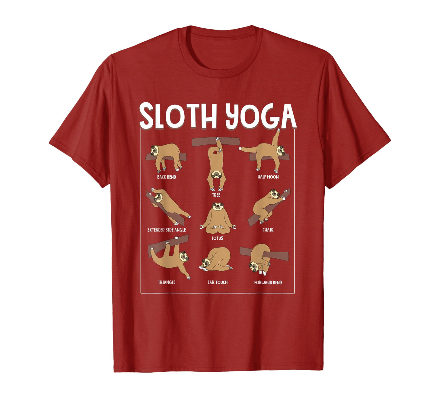 Funny Sloth Yoga Gift Slow Animal Exercise Lovers Men Women T-Shirt