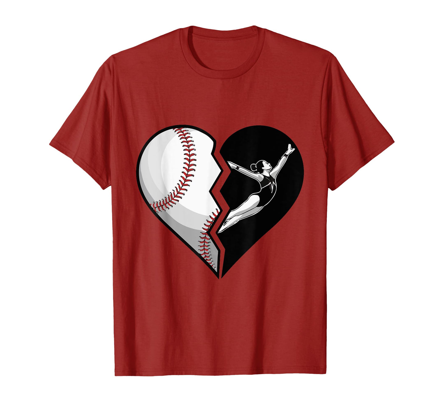 Baseball Gymnastics Mom Heart Sports Supporter for Mom Mama T-Shirt