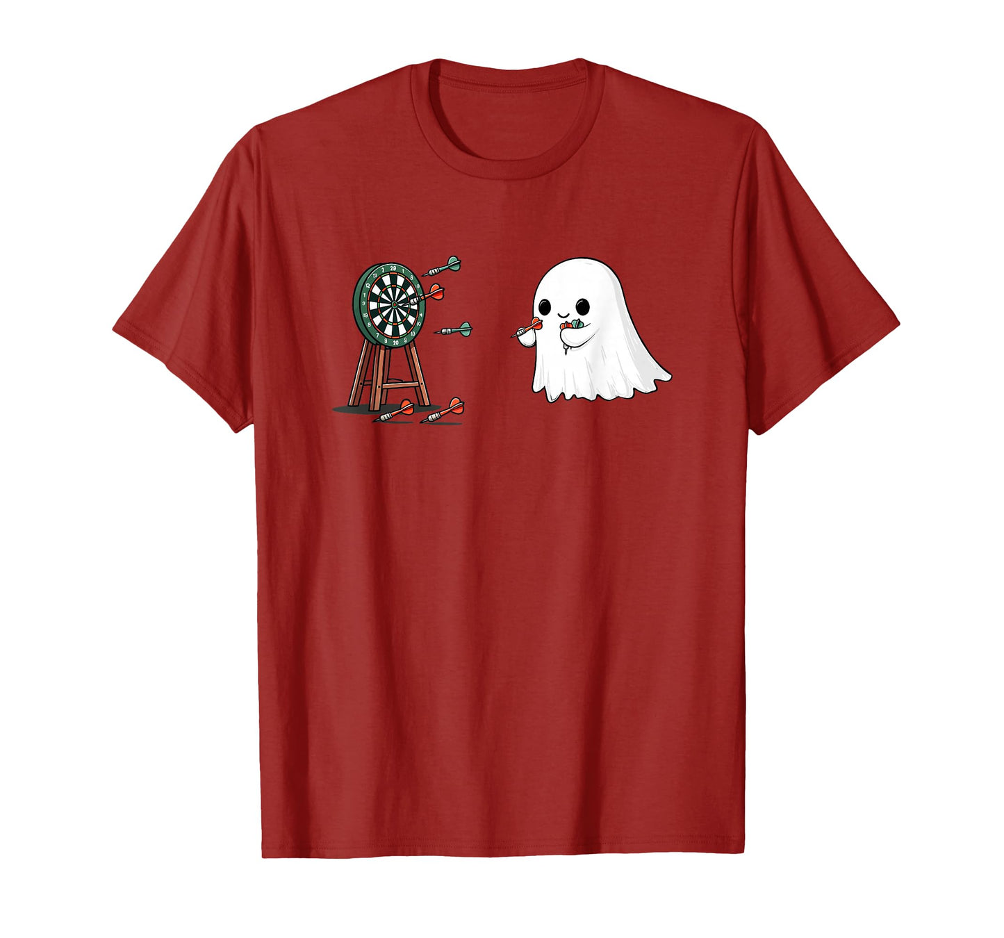 Funny Ghost Dart Player Halloween Bullseye Game Humor T-Shirt